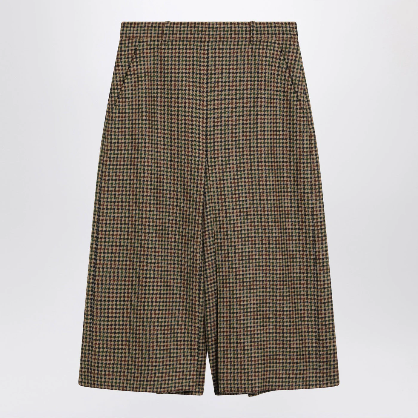 Saint Laurent Checked Wool Culotte Skirt Women