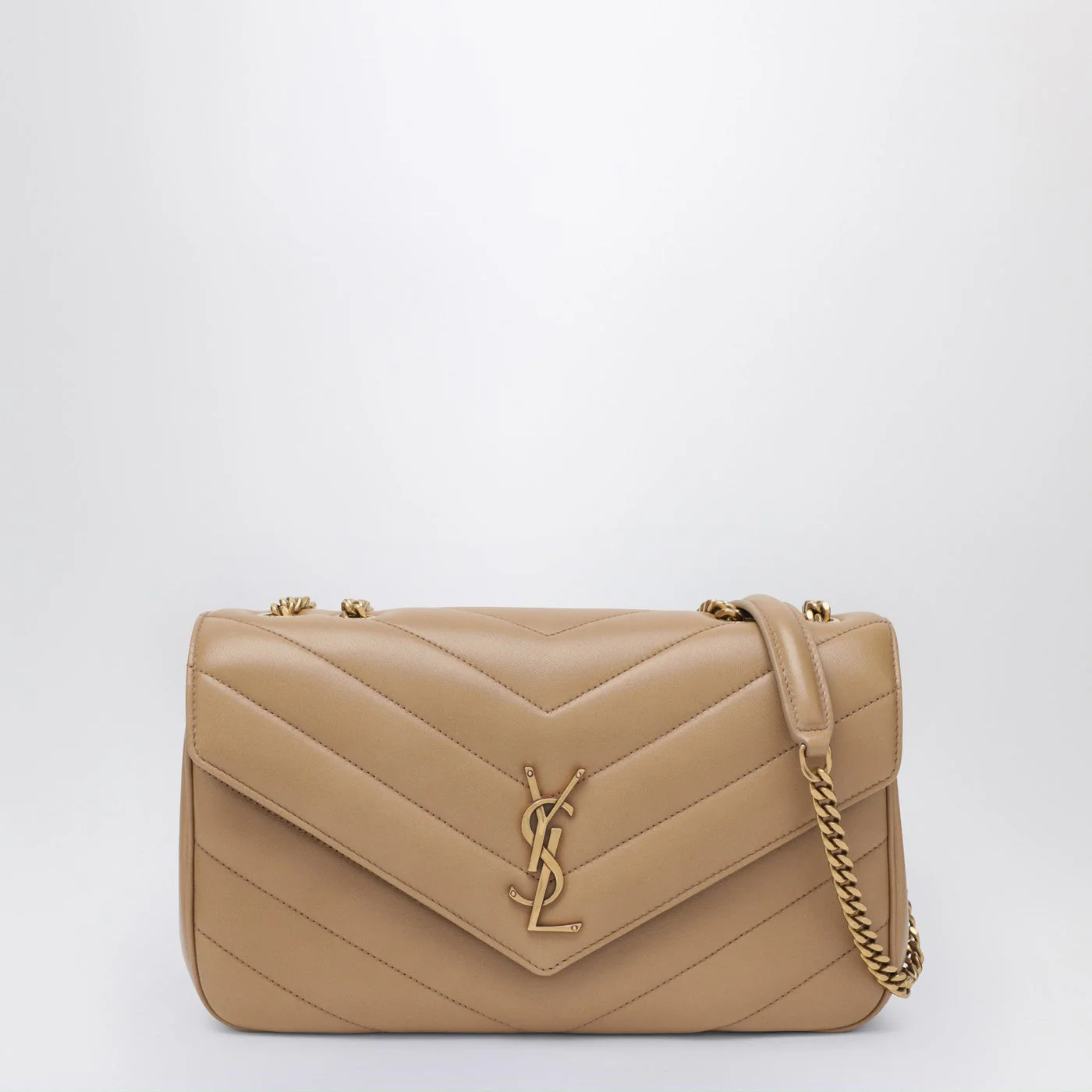 Saint Laurent Medium Light Brown Loulou Leather Bag Women