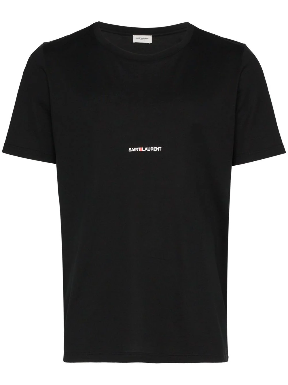Saint Laurent Men Black Jersey T-Shirt
