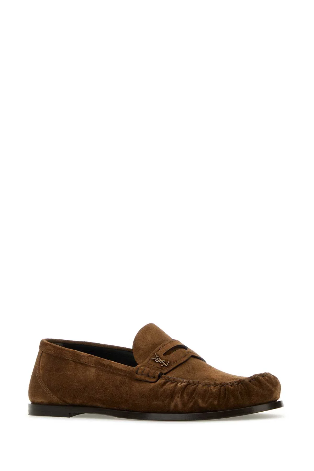Saint Laurent Men Brown Suede Loafers - Image 2
