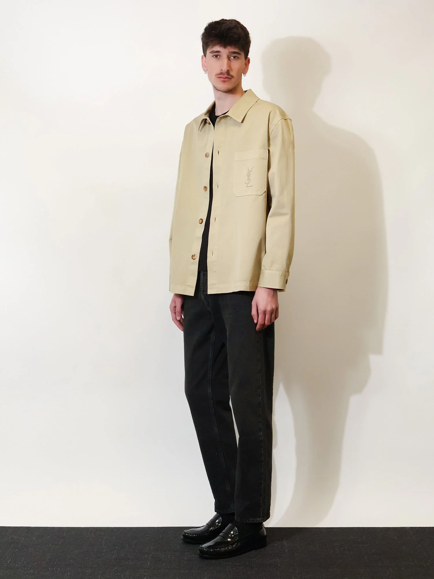 Saint Laurent Men Cassandre Certified Cotton Overshirt - Image 2