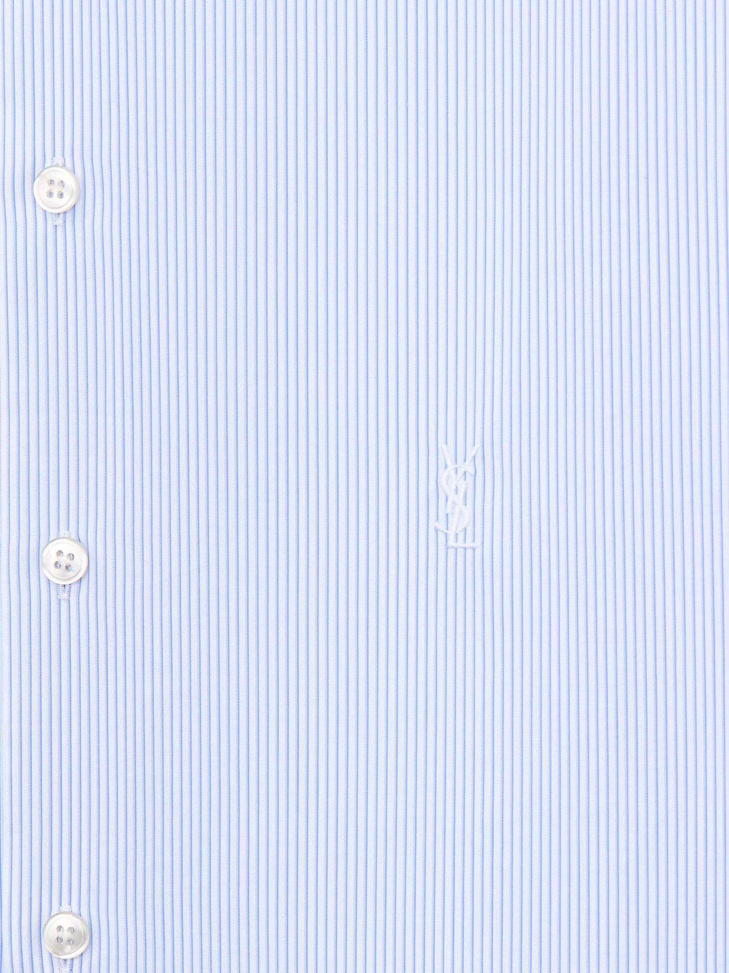Saint Laurent Men Cassandre Cotton Shirt With Striped Pattern - Image 3