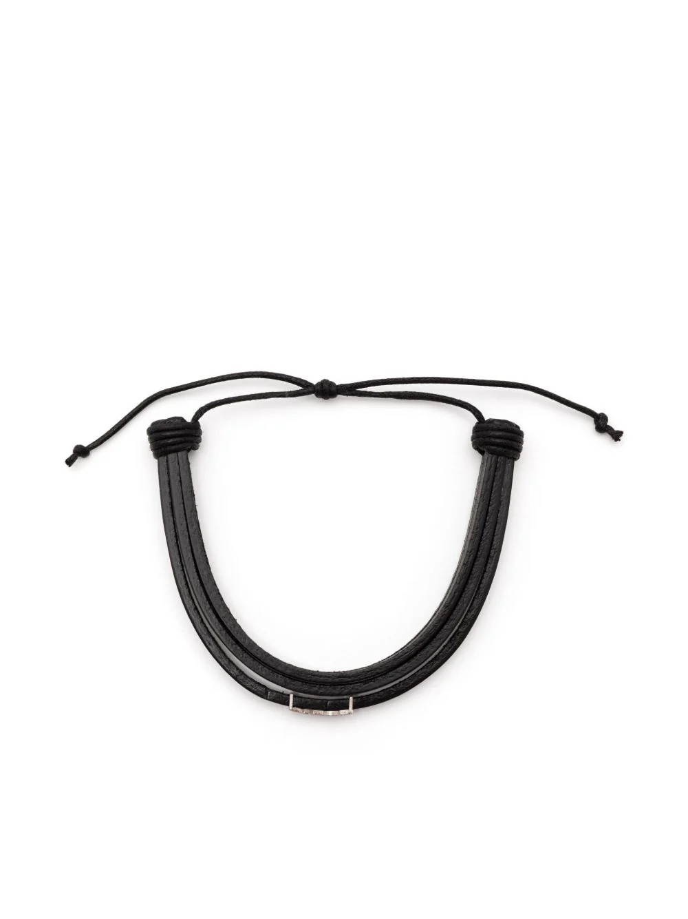 Saint Laurent Men Cassandre Leather Bracelet
