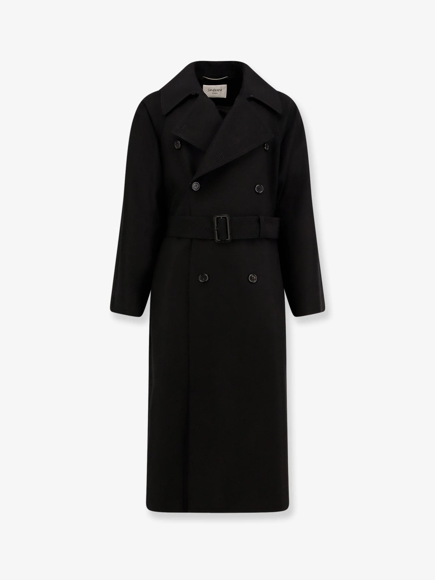 Saint Laurent Men Certified Wool Coat With Belt