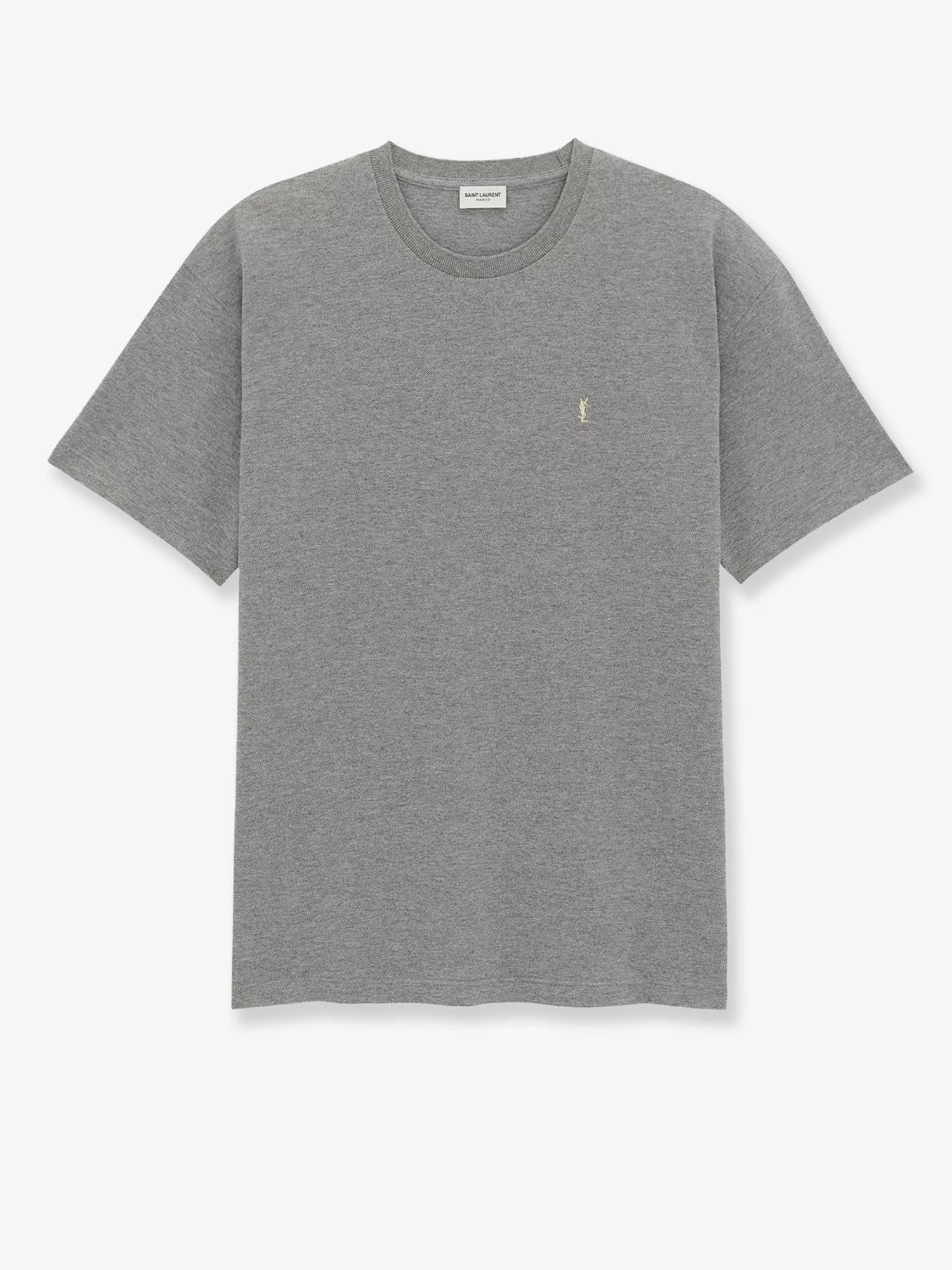 Saint Laurent Men Recycled Material T-Shirt With Cassandre Embroidery