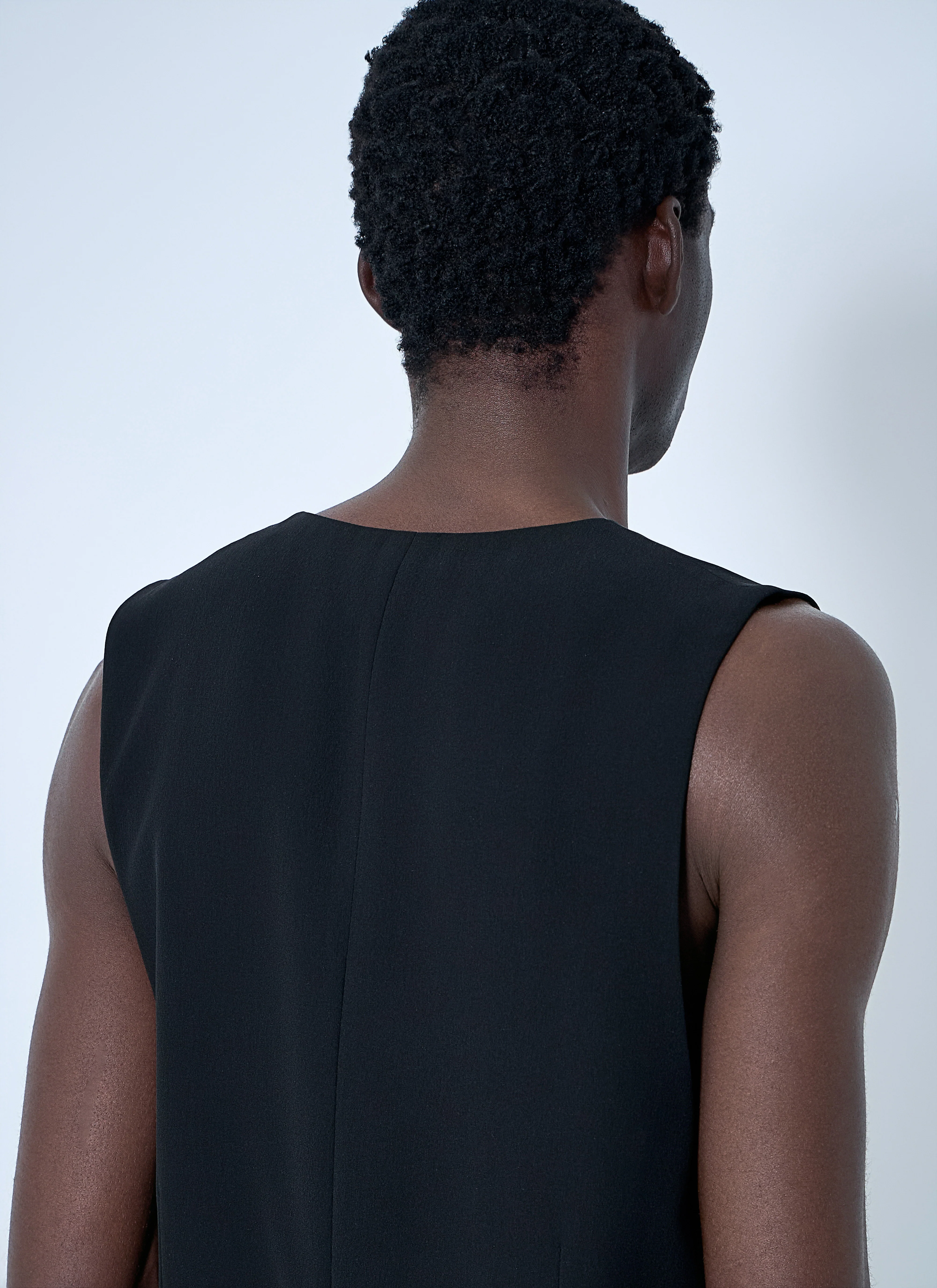 Saint Laurent Men Silk Crepe Waistcoat - Image 6