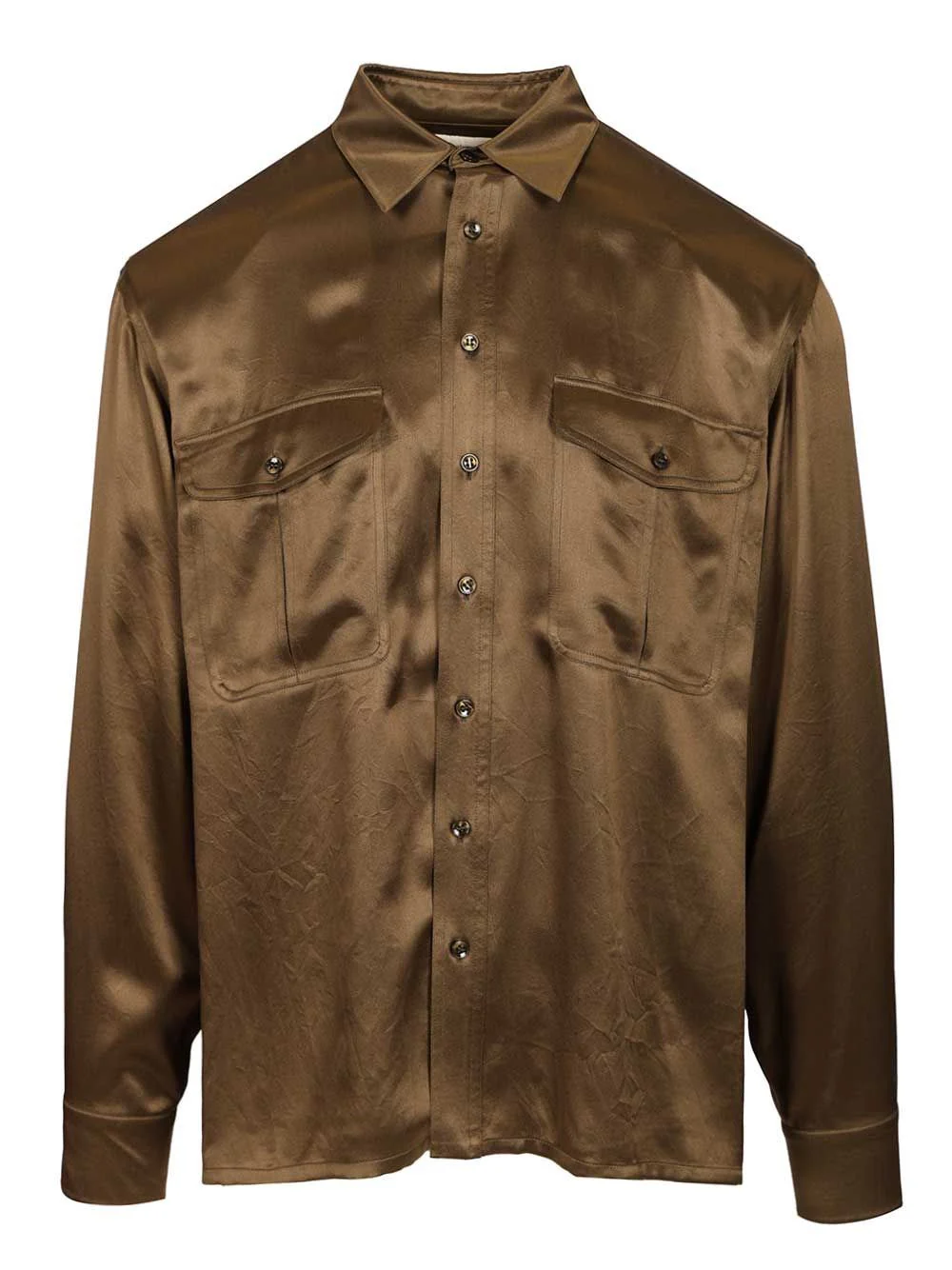 Saint Laurent Men Silk Satin Shirt