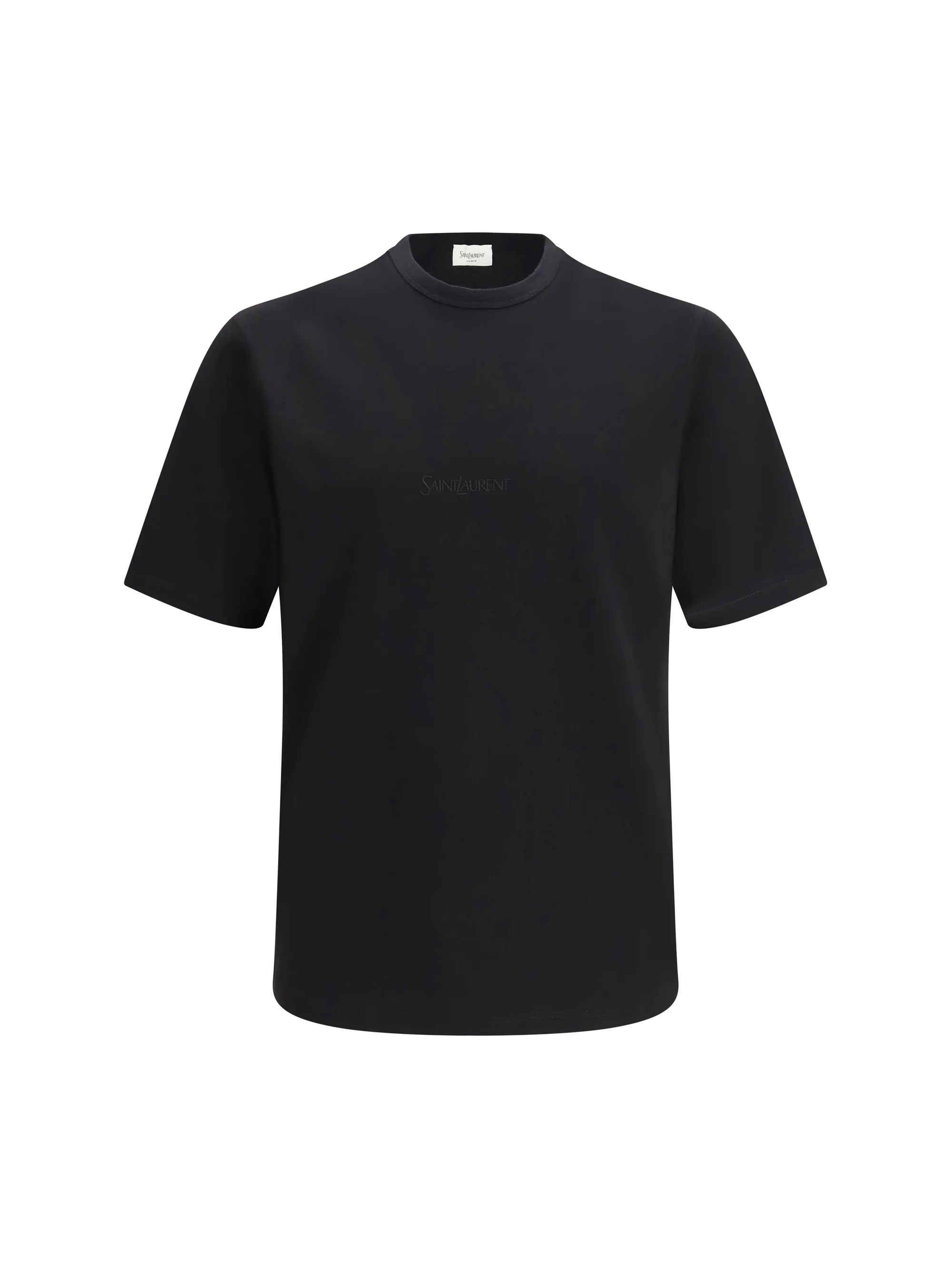 Saint Laurent Men Cotton Jersey T-Shirt With Embroidered Logo