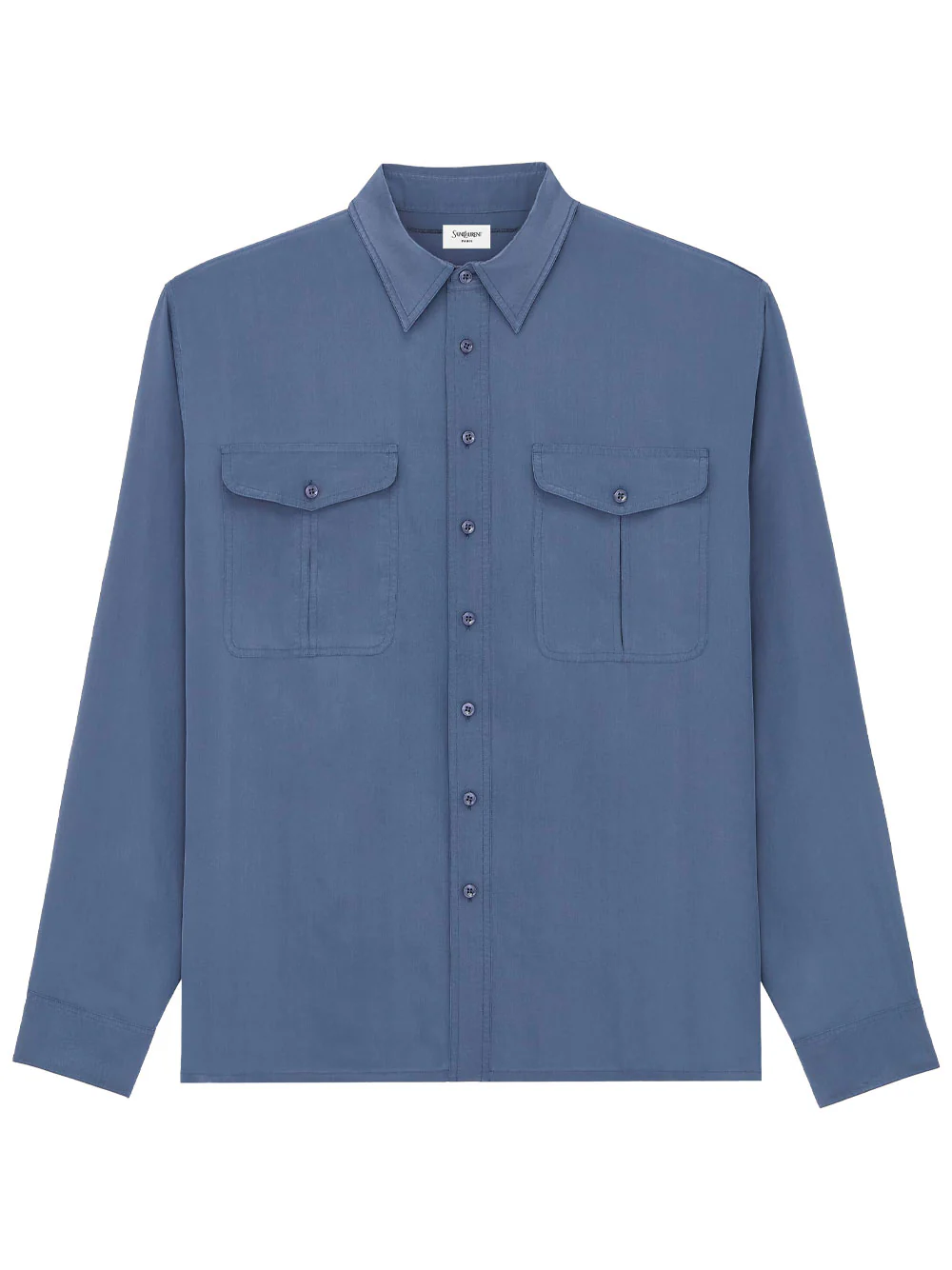 Saint Laurent Men Viscose And Silk Shirt With Padded Shoulders