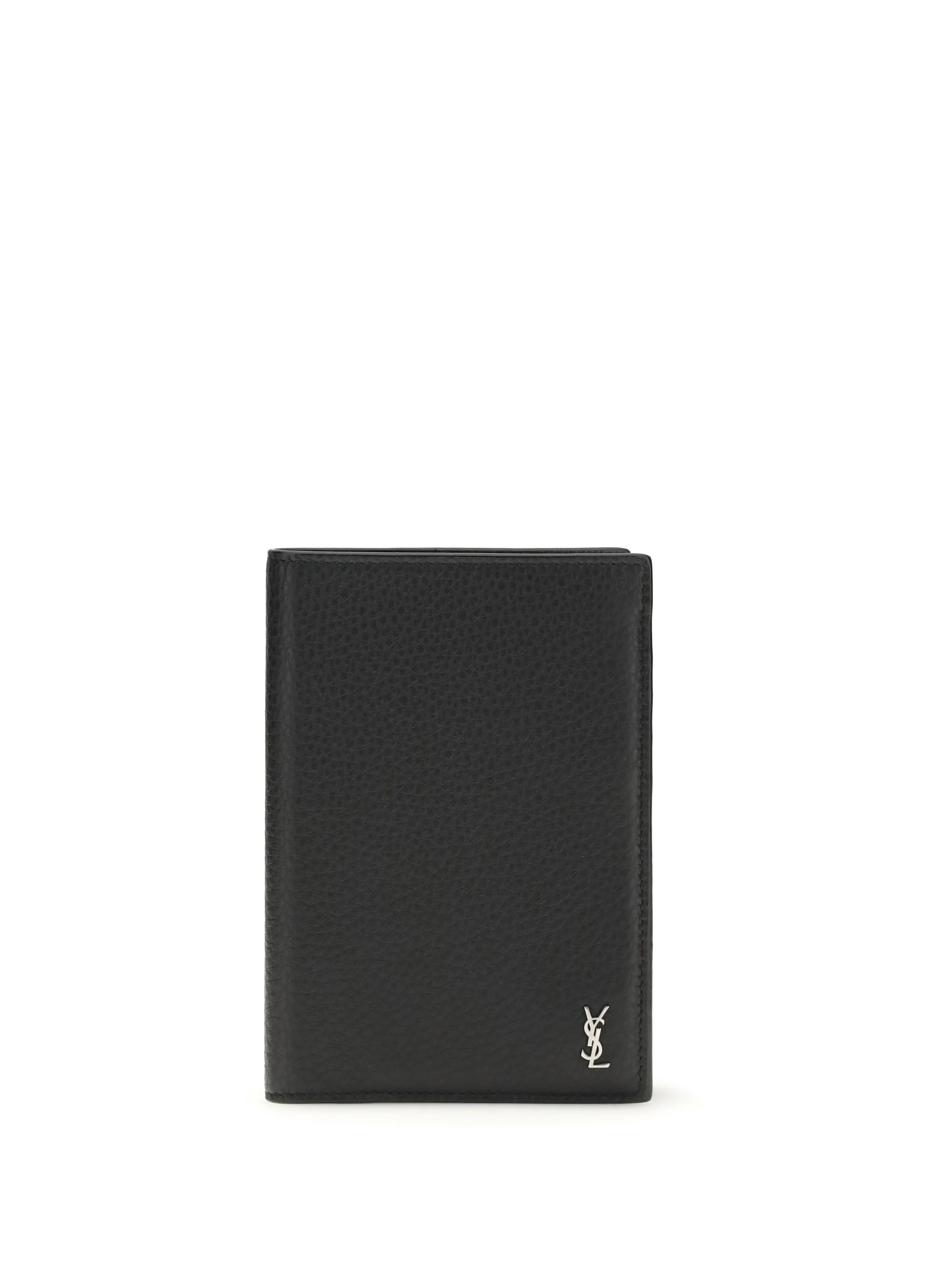 Saint Laurent Men Tiny Cassandre Passport Holder In Hammered Leather