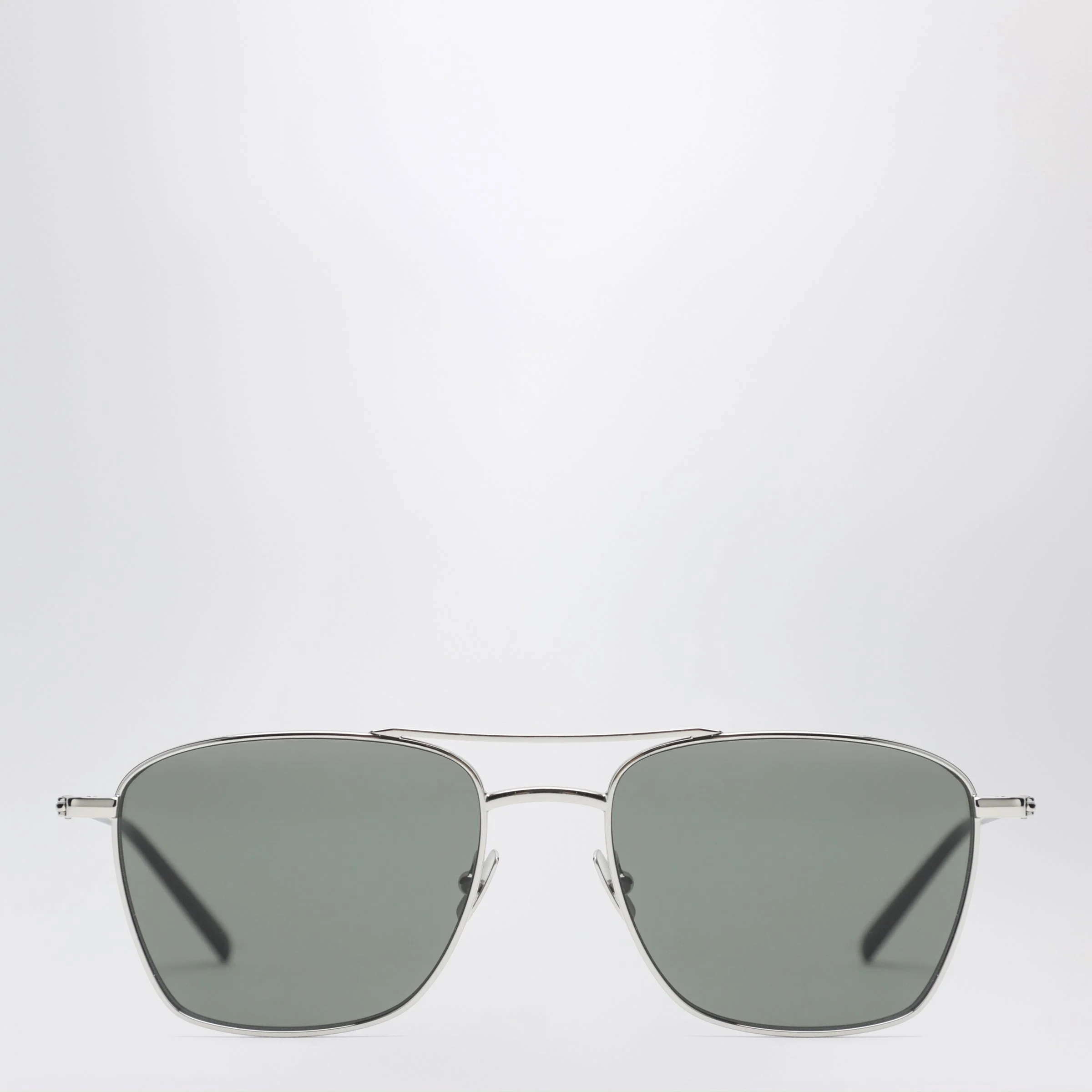 Saint Laurent Silver Rectangular Metal Sunglasses Women