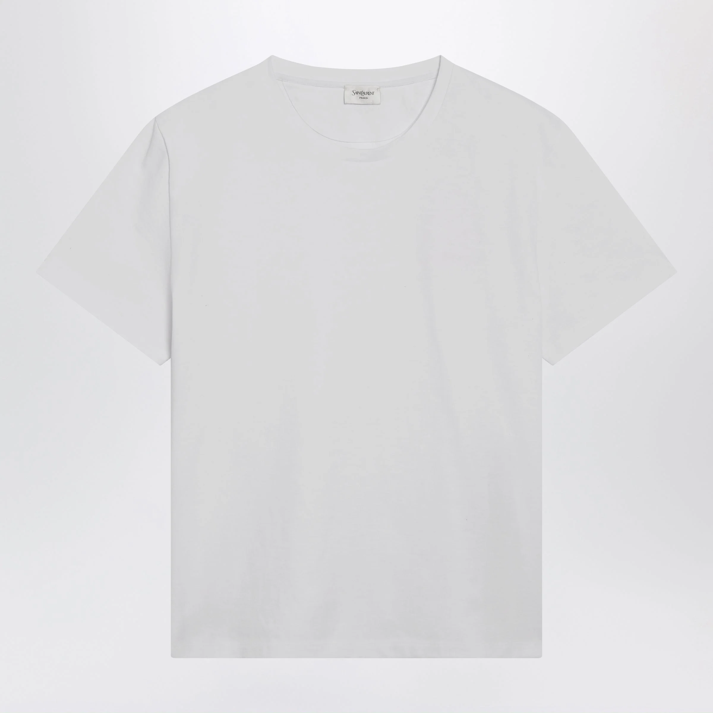 Saint Laurent White Small Fit De Cotton T-Shirt Men