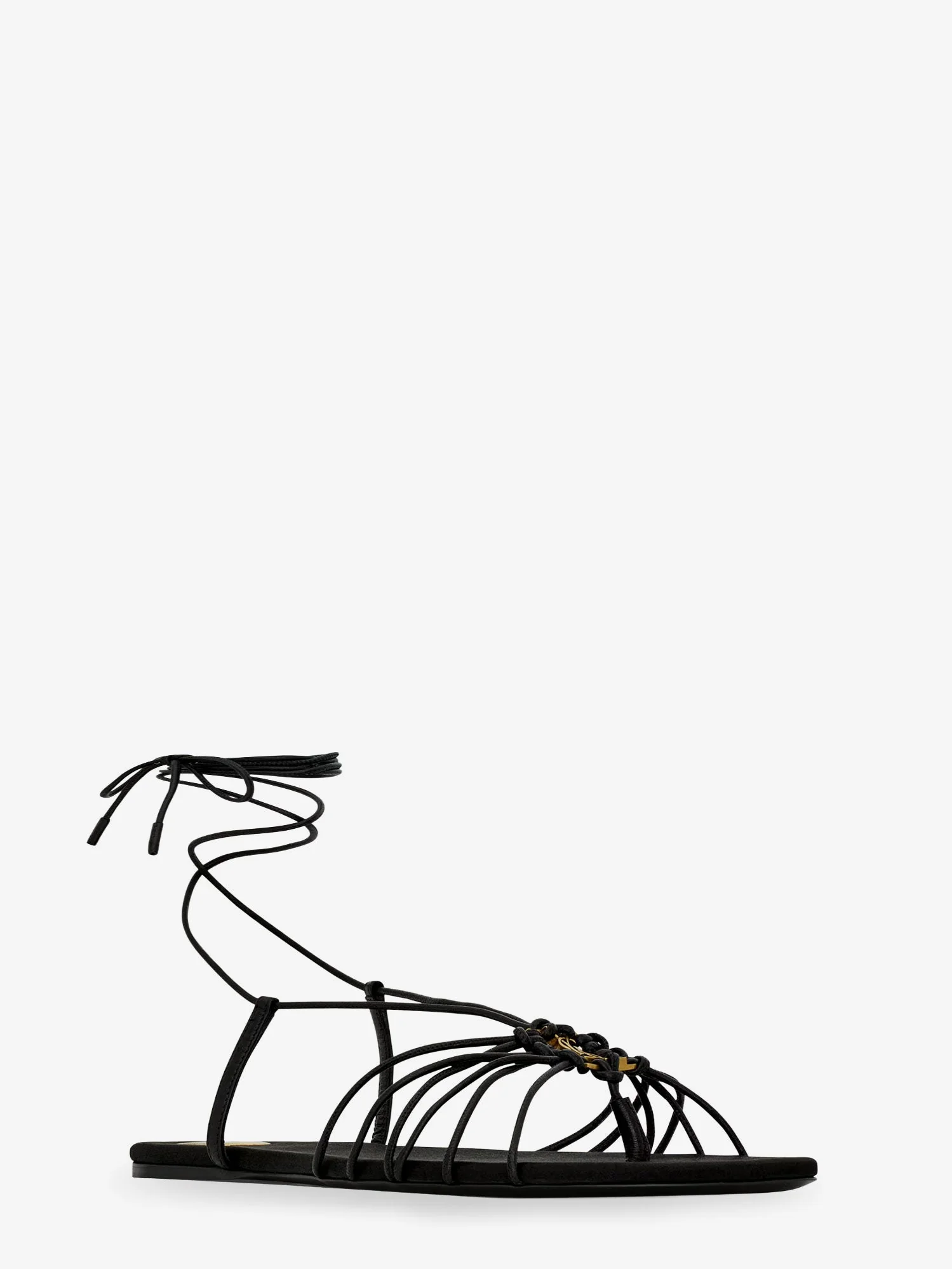 Saint Laurent Women Babylone Leather Sandals - Image 2