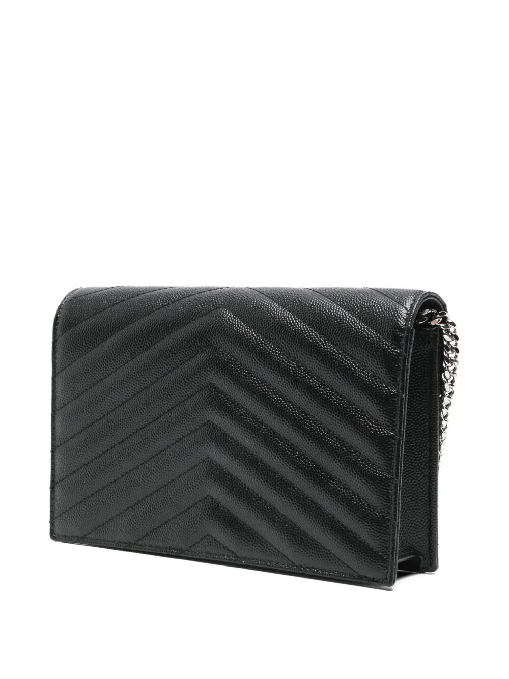 Saint Laurent Women Cassandre Envelope Chain Wallet In Grain De Poudre Leather - Image 3