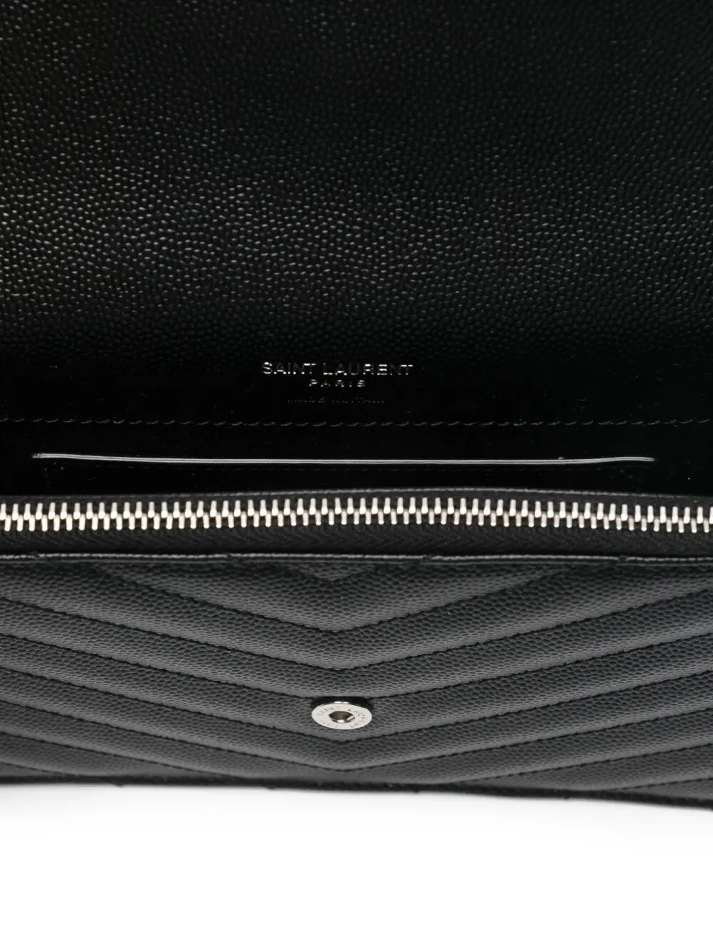Saint Laurent Women Cassandre Envelope Chain Wallet In Grain De Poudre Leather - Image 4
