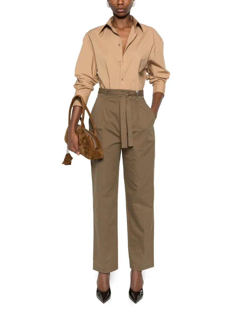 Saint Laurent Women Cotton Poplin Shirt With Cassandre Embroidery - Image 2