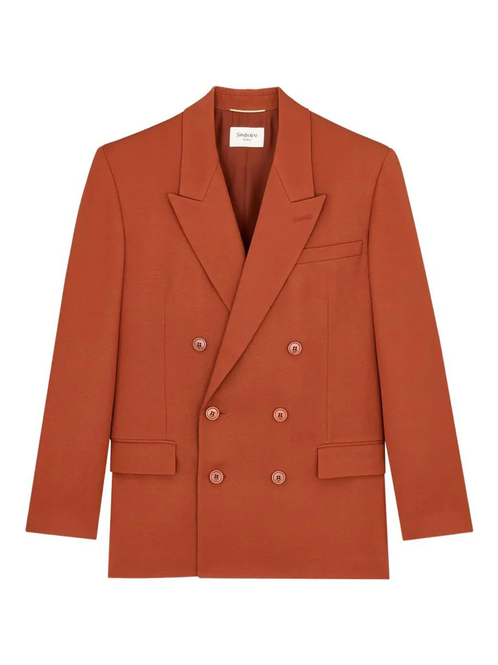 Saint Laurent Women Double-Breasted Jacket In Wool Gabardine