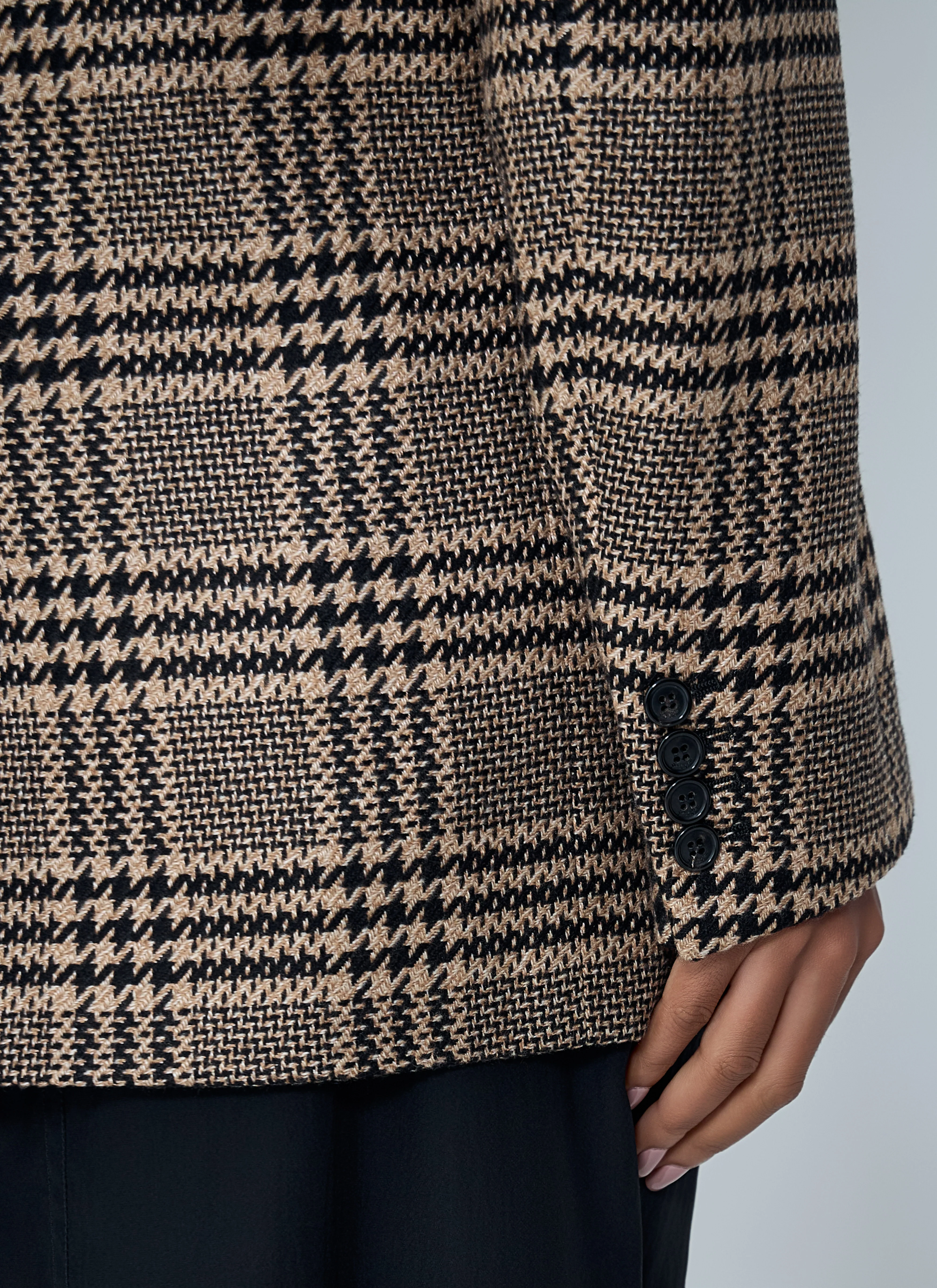 Saint Laurent Women Double-Breasted Plaid Blazer - Image 6