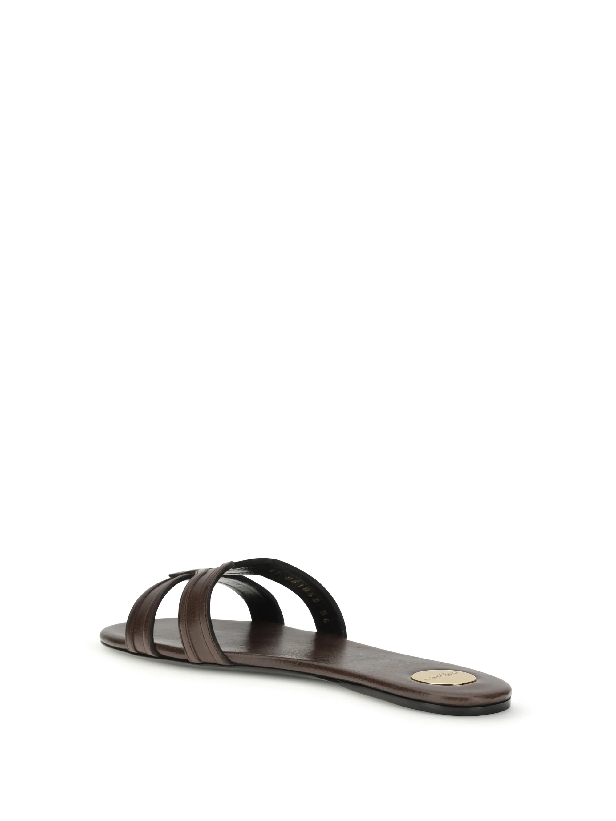 Saint Laurent Women Smooth Leather Mabrouka Sandals - Image 3