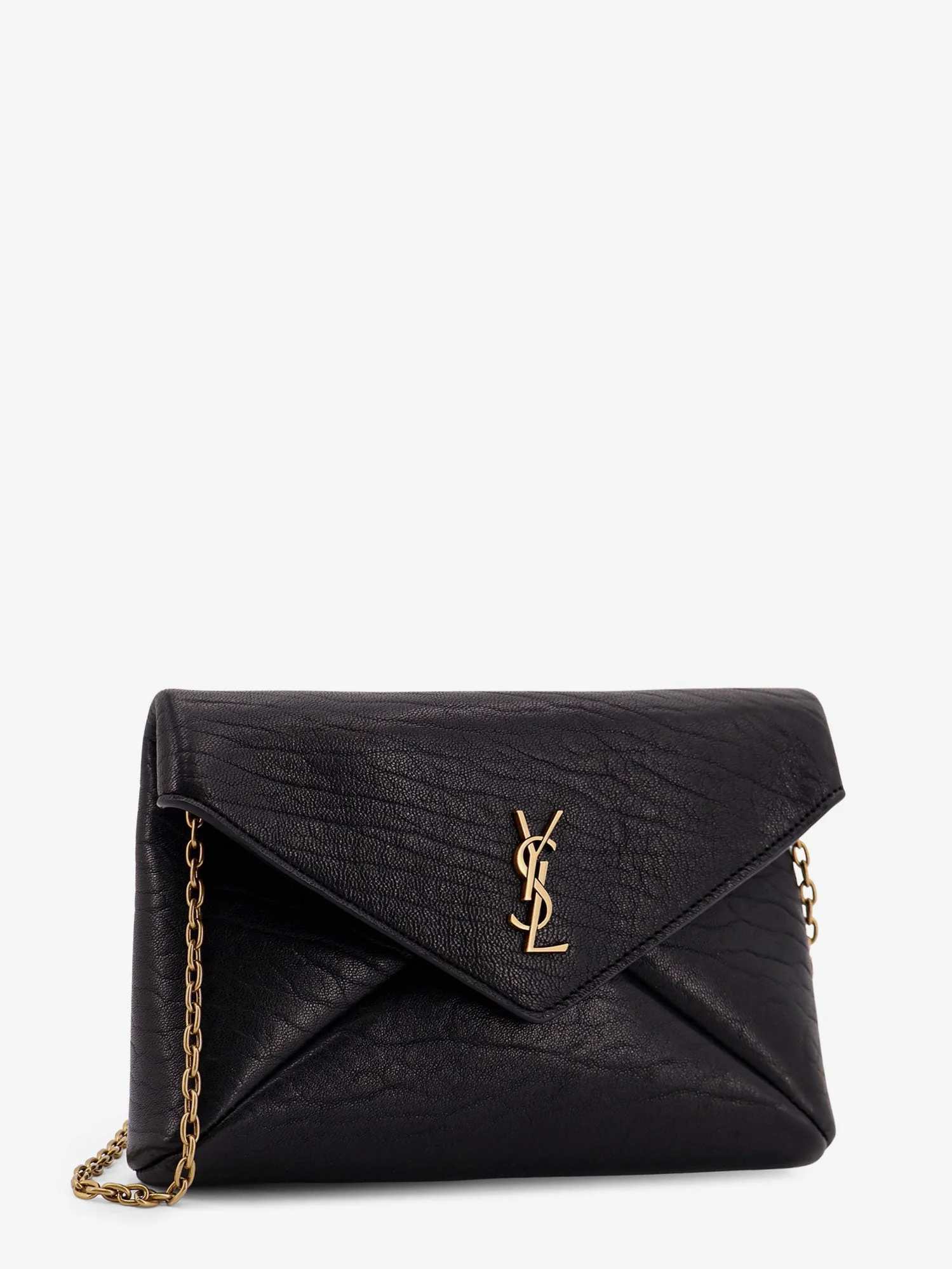 Saint Laurent Women Leather Crossbody Bag With Metal Cassandre Logo - Image 3