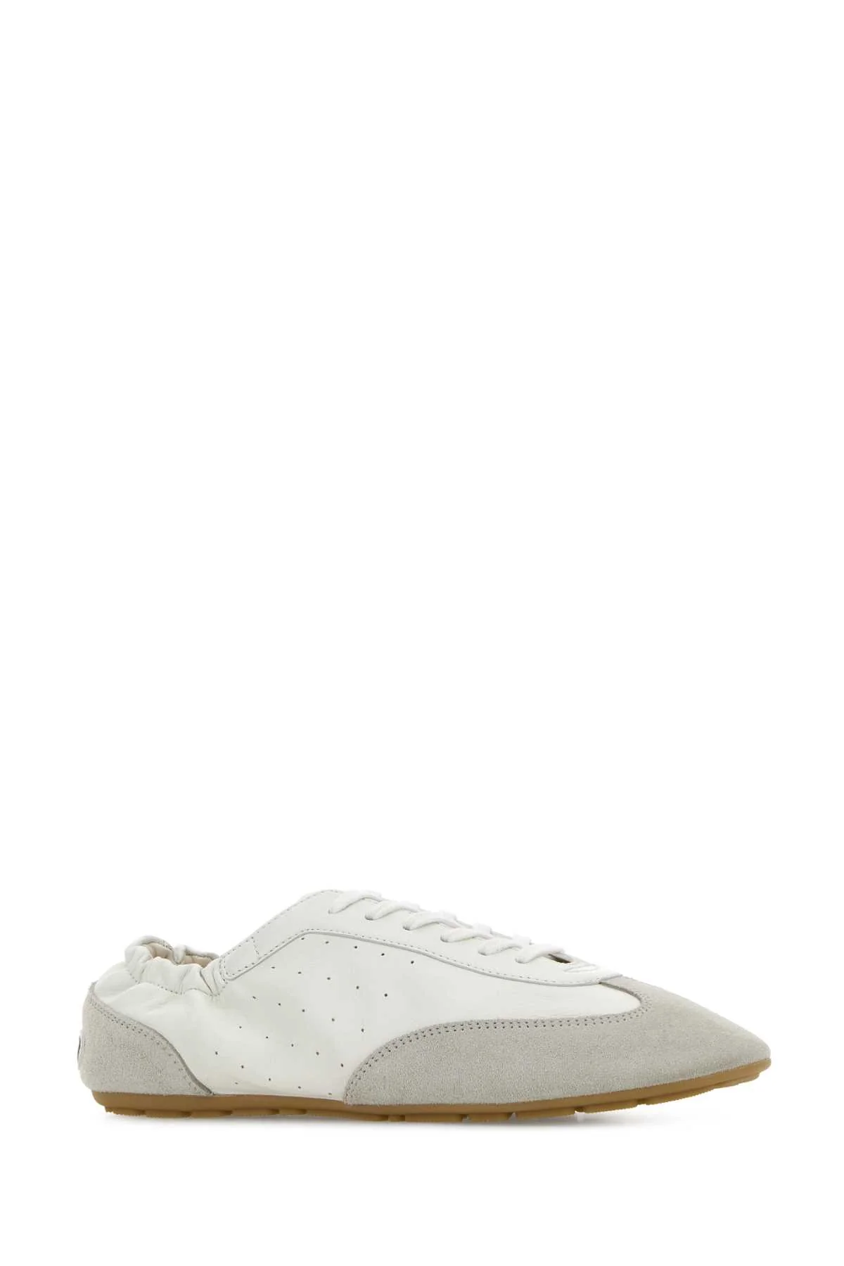 Saint Laurent Women White Leather Lewis Sneakers - Image 2