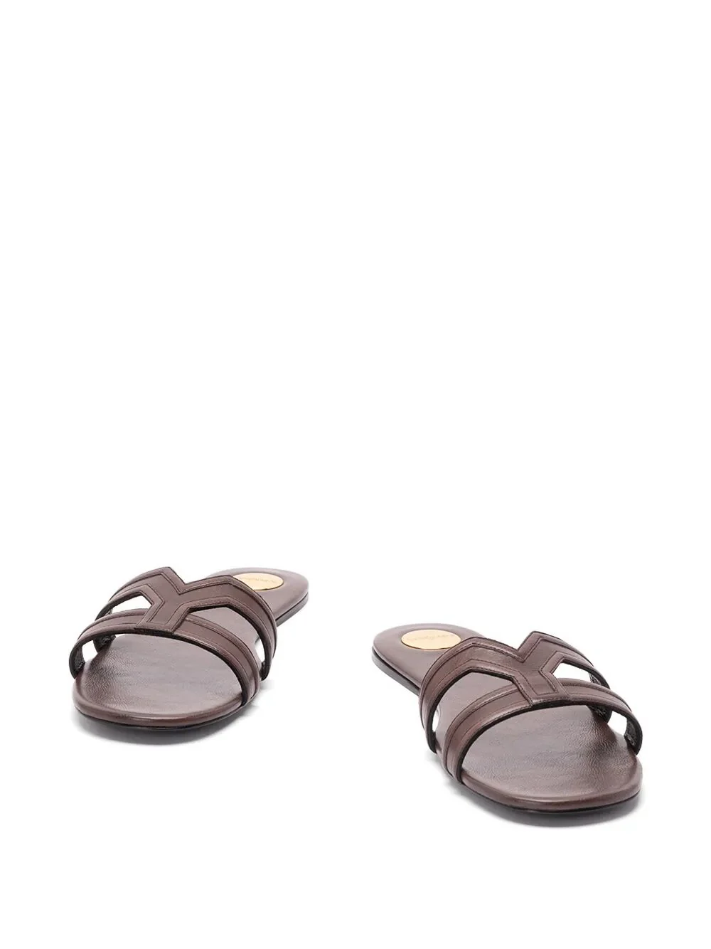 Saint Laurent Women Mabrouka Smooth Leather Slides - Image 2