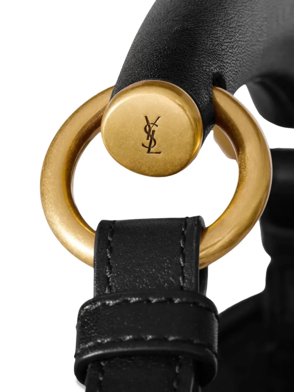 Saint Laurent Women Mombasa Small Leather Hobo Bag - Image 4