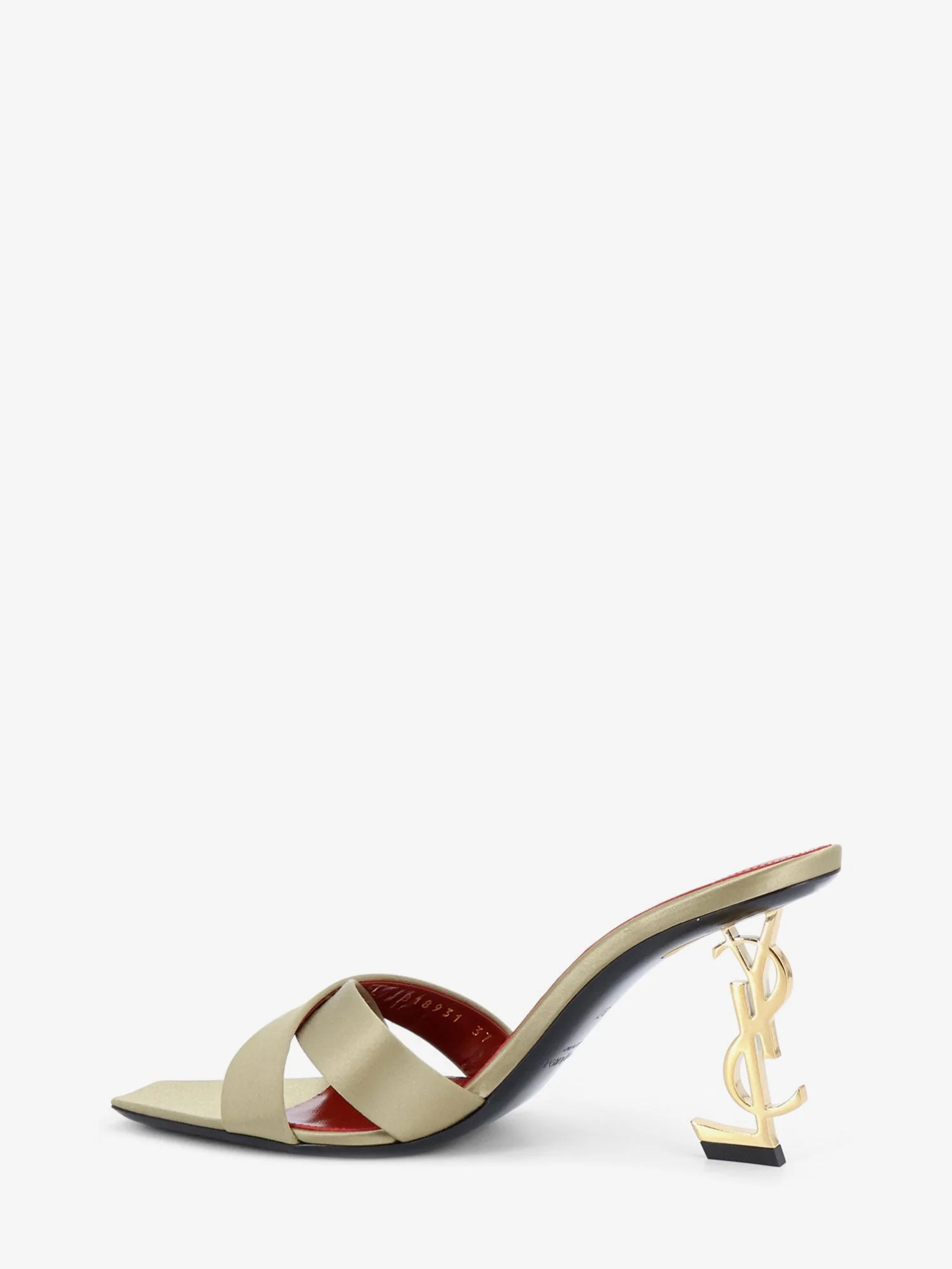Saint Laurent Women Opyum Satin Sandals - Image 3