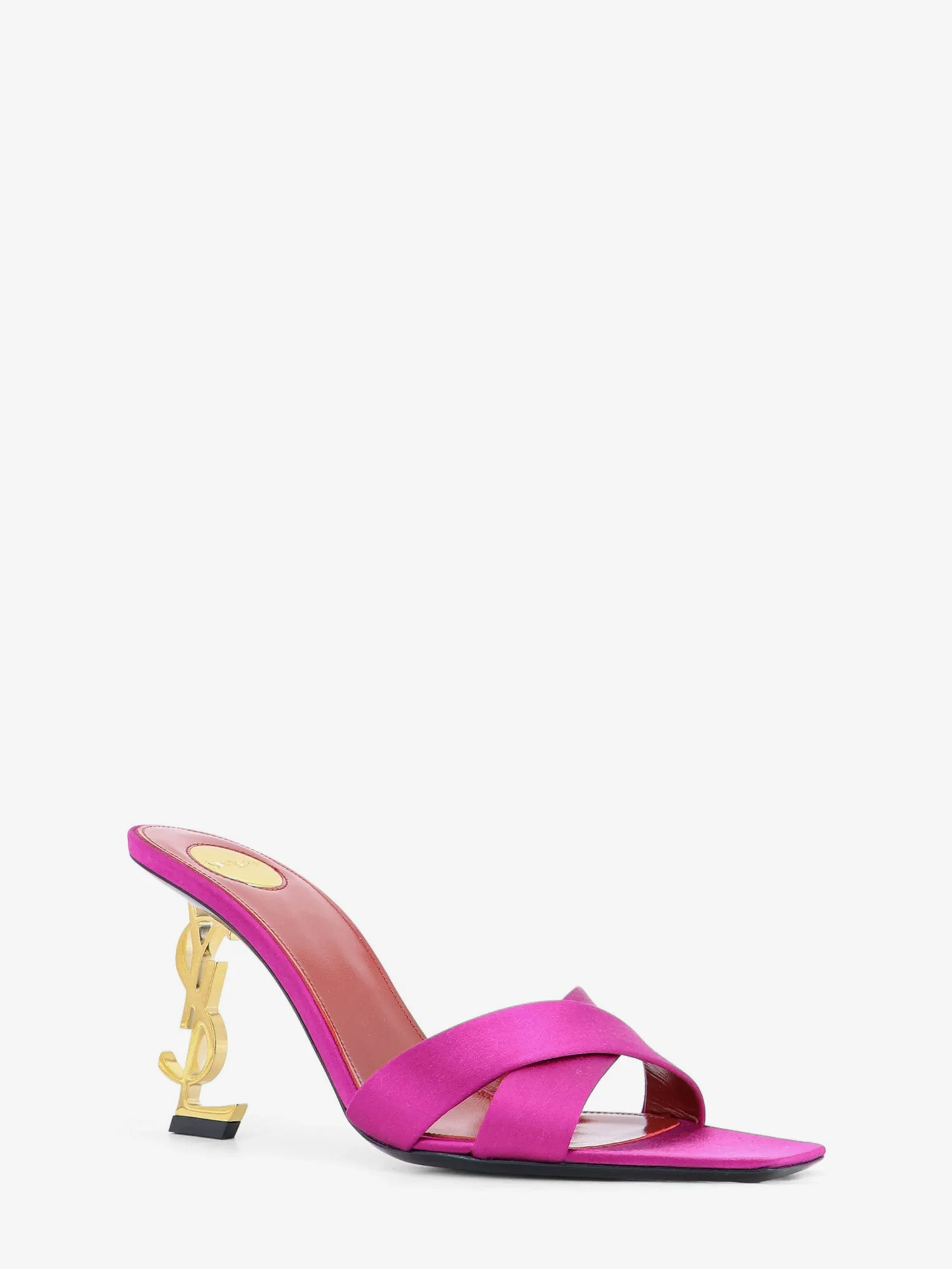 Saint Laurent Women Opyum Satin Sandals - Image 2