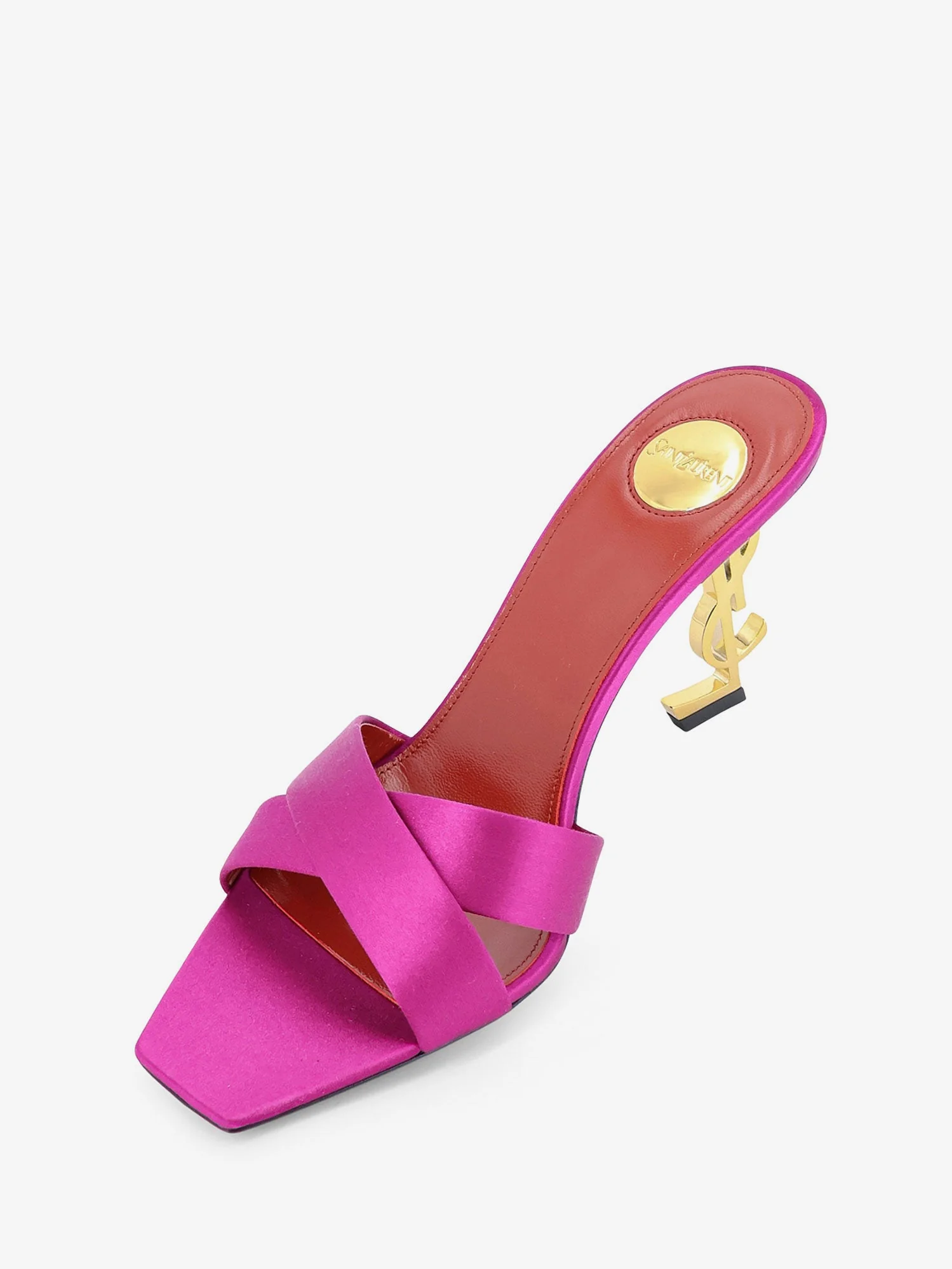 Saint Laurent Women Opyum Satin Sandals - Image 4