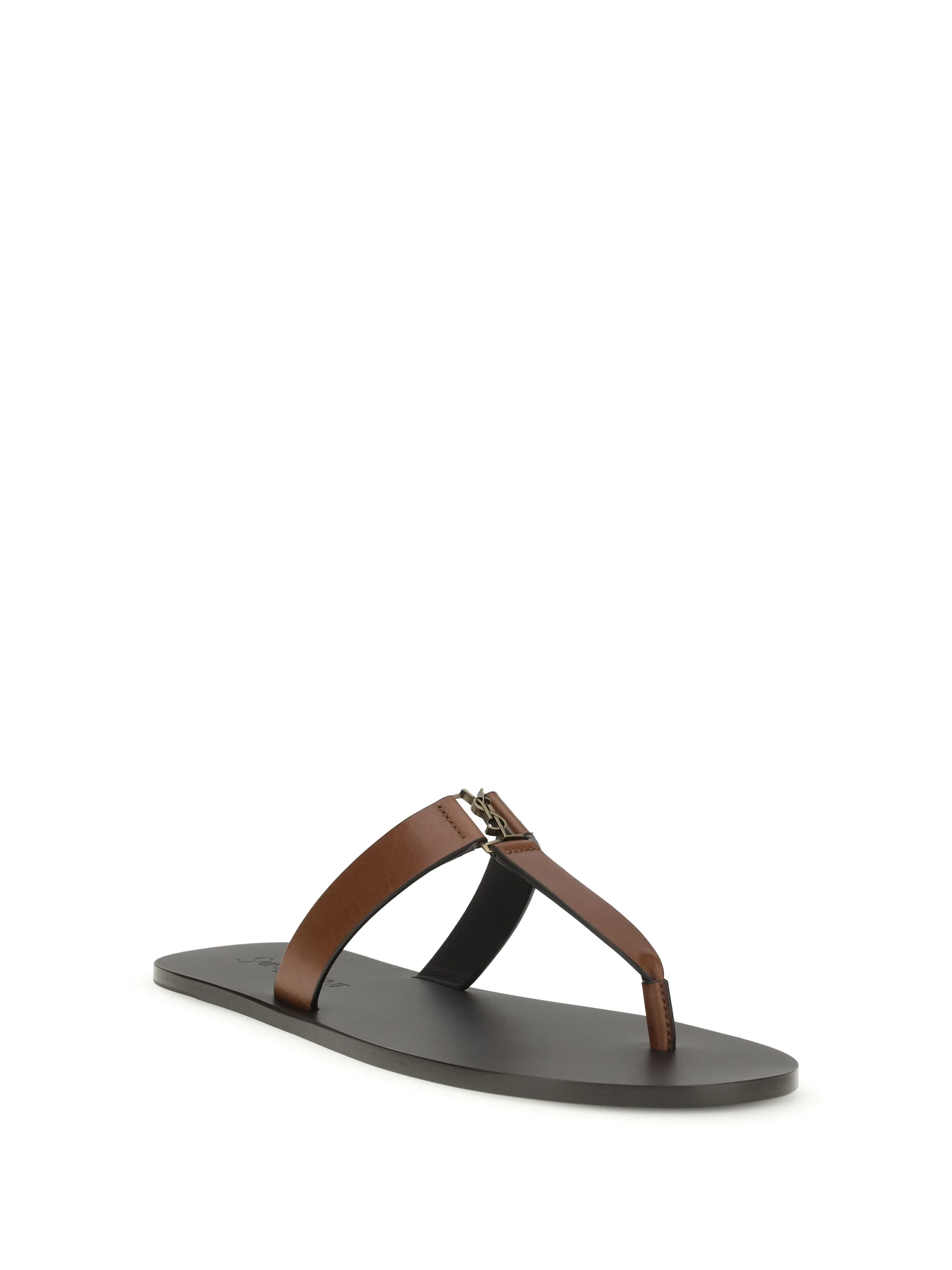 Saint Laurent Women Leather Thong Sandals - Image 2