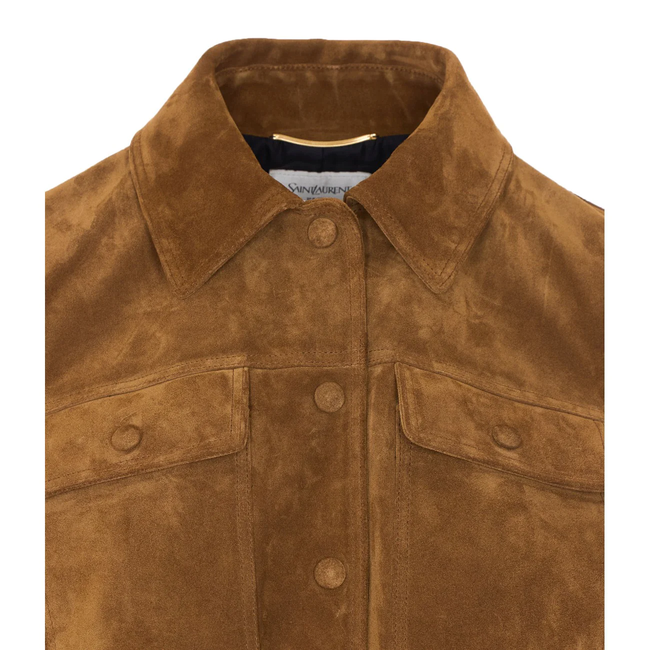 Saint Laurent Women Tailored Vintage Split Leather Jacket - Image 4