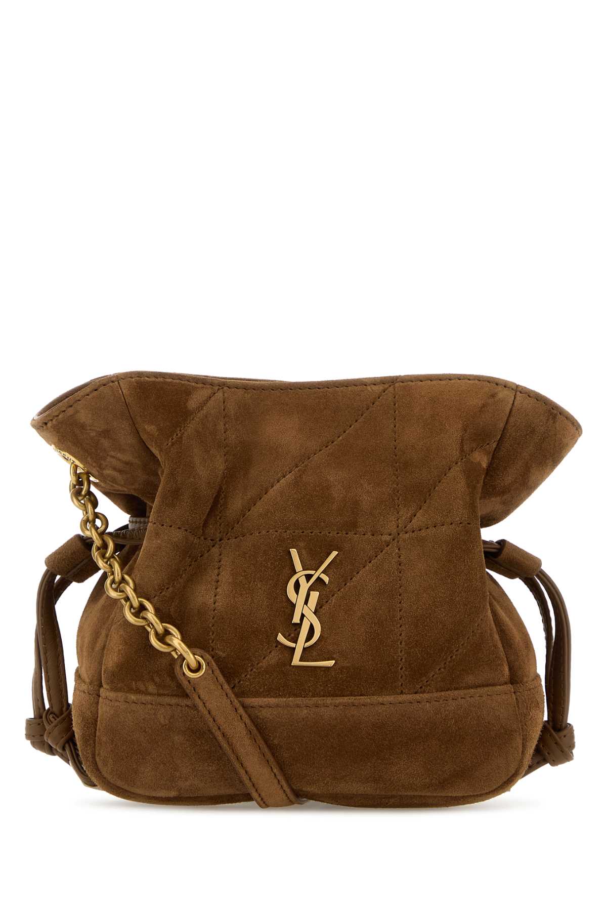 Saint Laurent Women Brown Suede Mini Jamie Bucket Bag