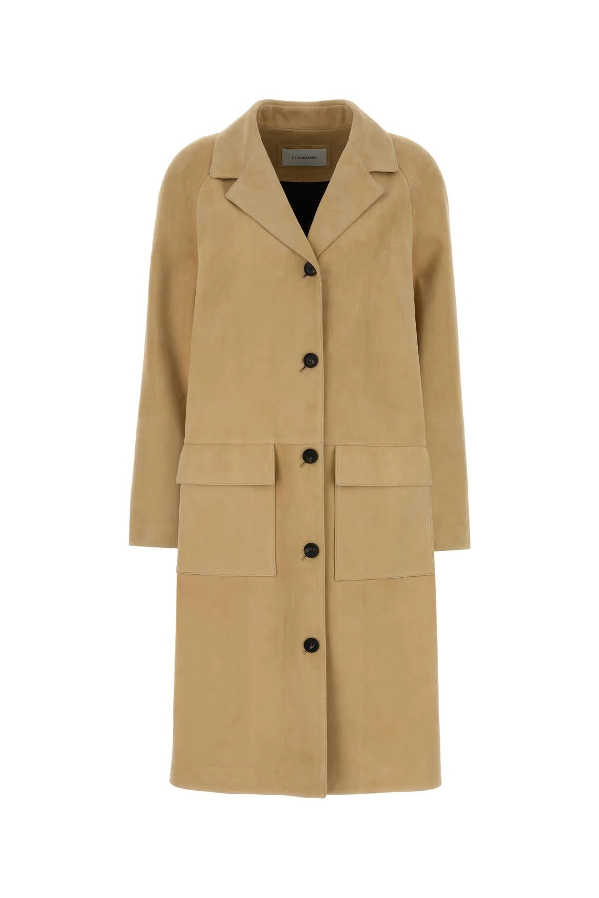 Salvatore Ferragamo Women Beige Suede Coat