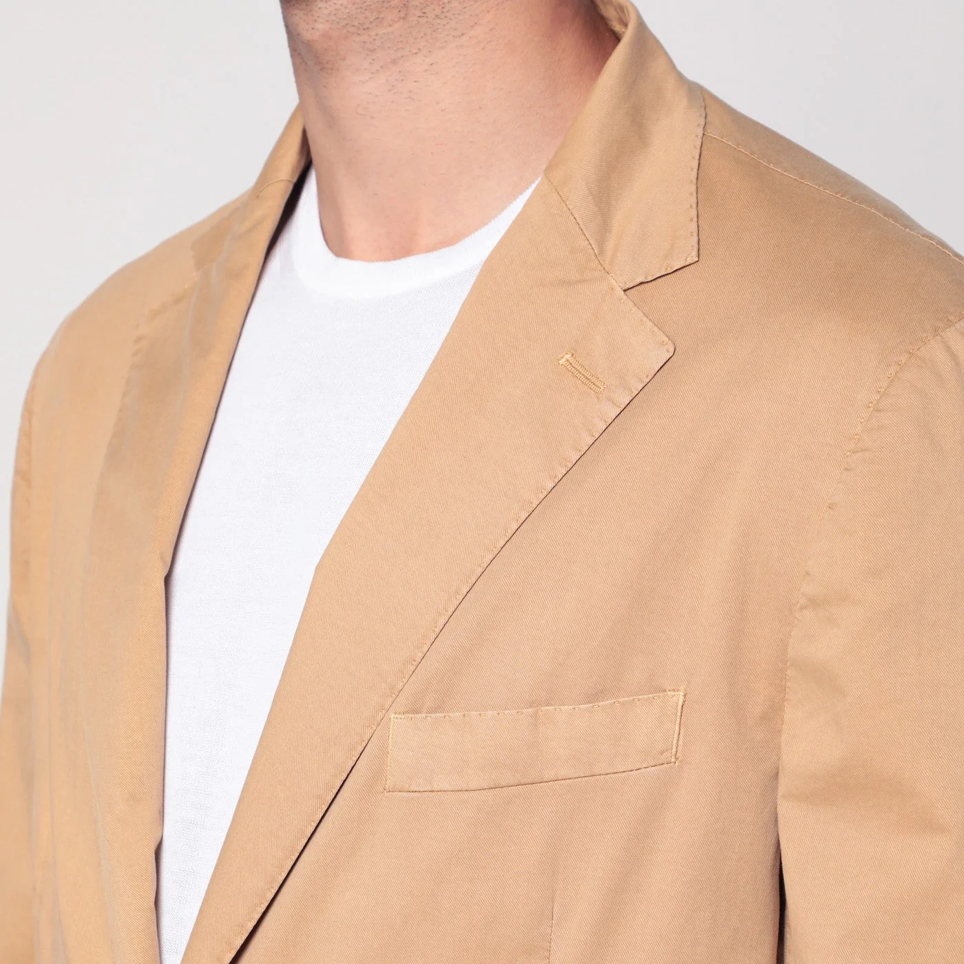 Santaniello Walnut-Coloured Single-Breasted Jacket In Cotton Men - Image 2
