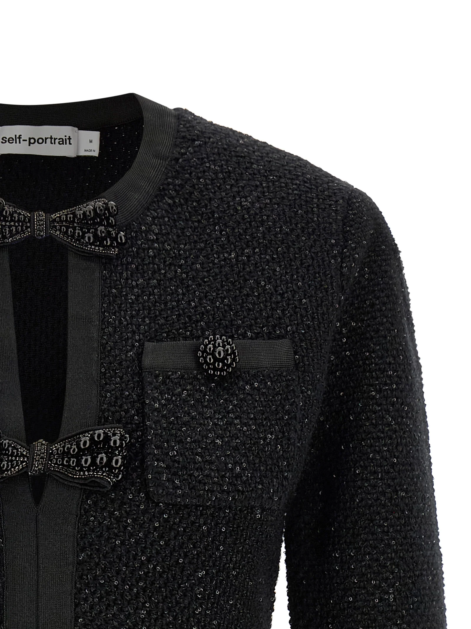 Self Portrait Women 'Black Sequin Knit Mini' Dress - Image 3