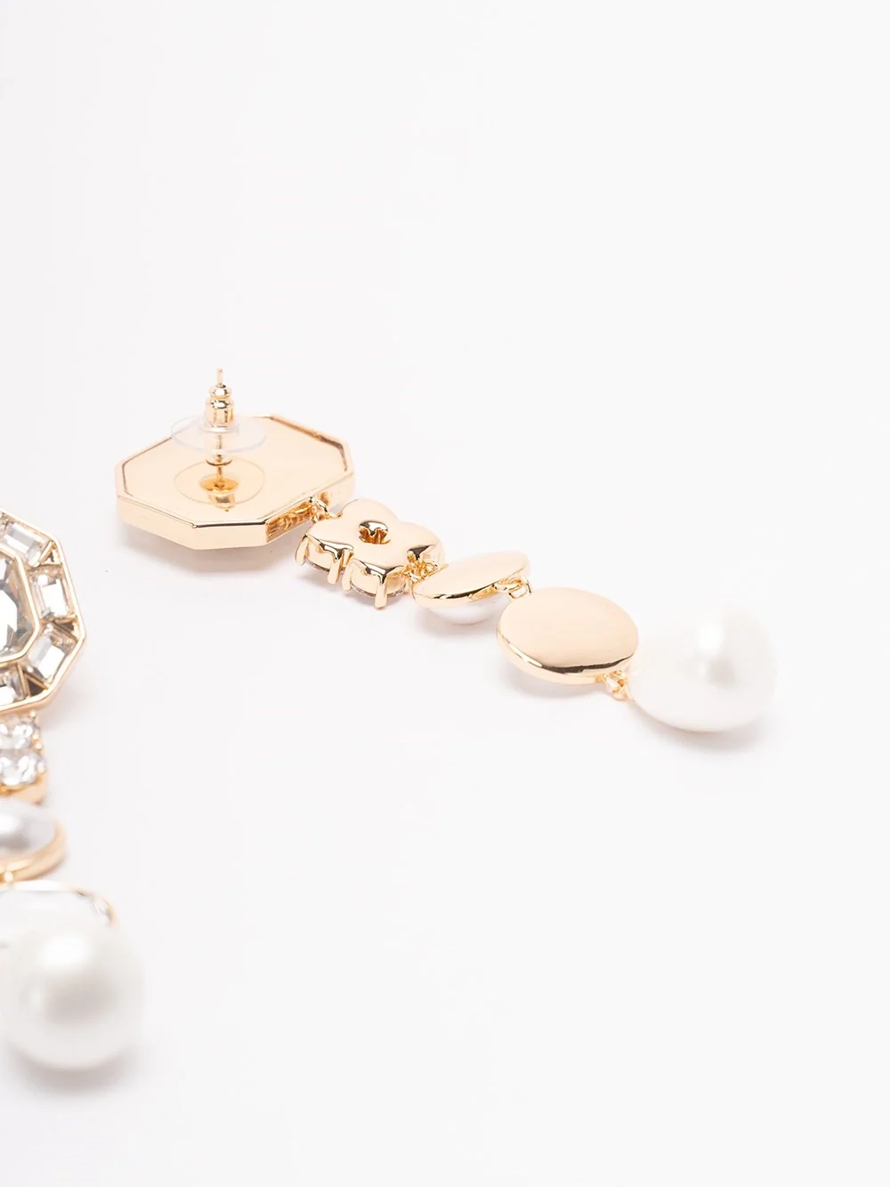 Self-Portrait Women Crystal Pearl Tiered Earrings - Image 2