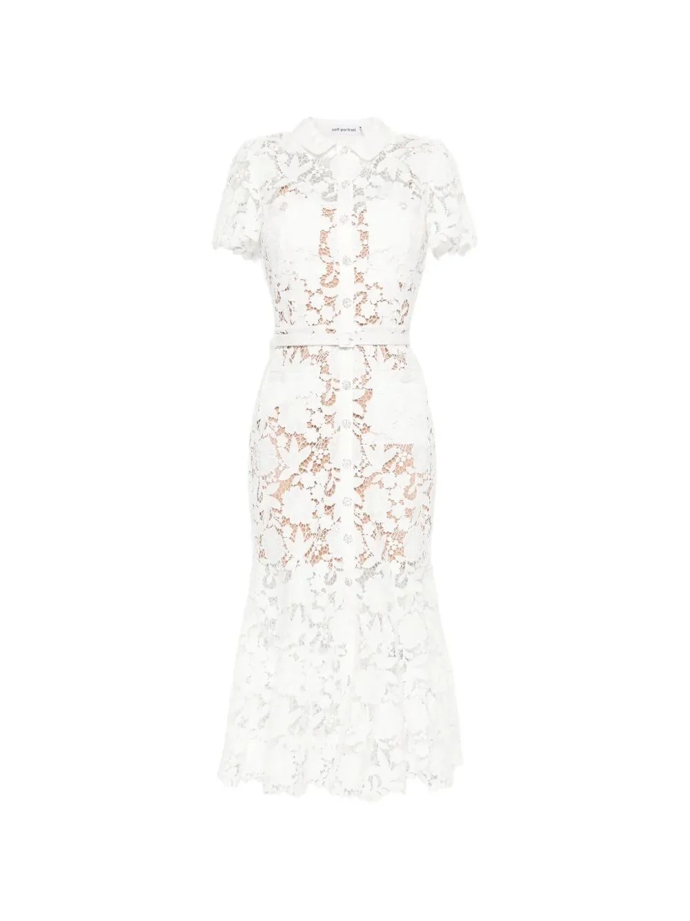 Self-Portrait Women Lace Collared Midi Dress