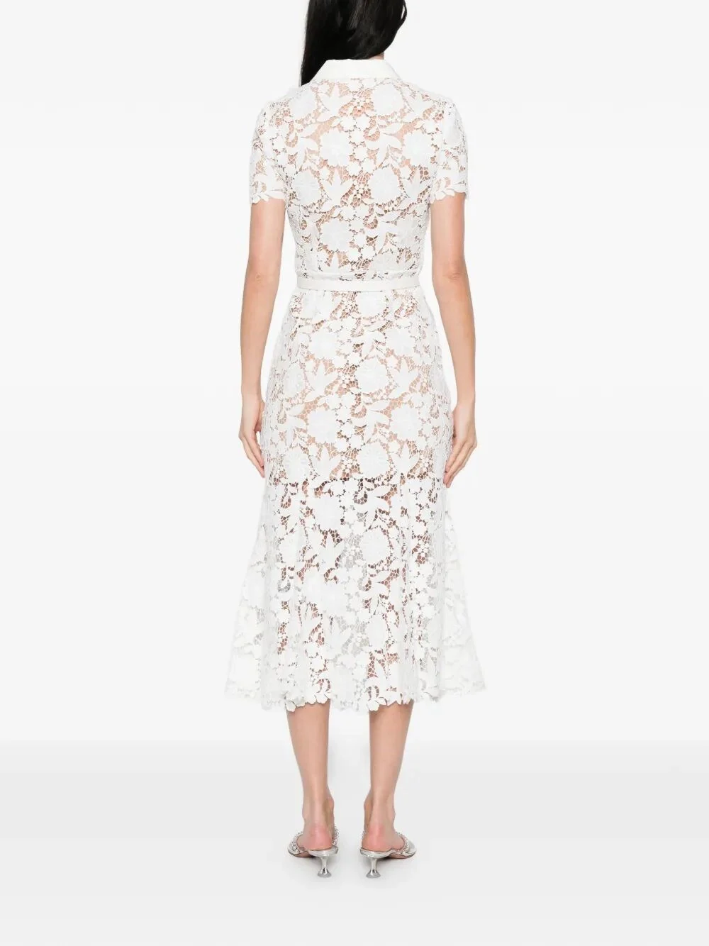 Self-Portrait Women Lace Collared Midi Dress - Image 5