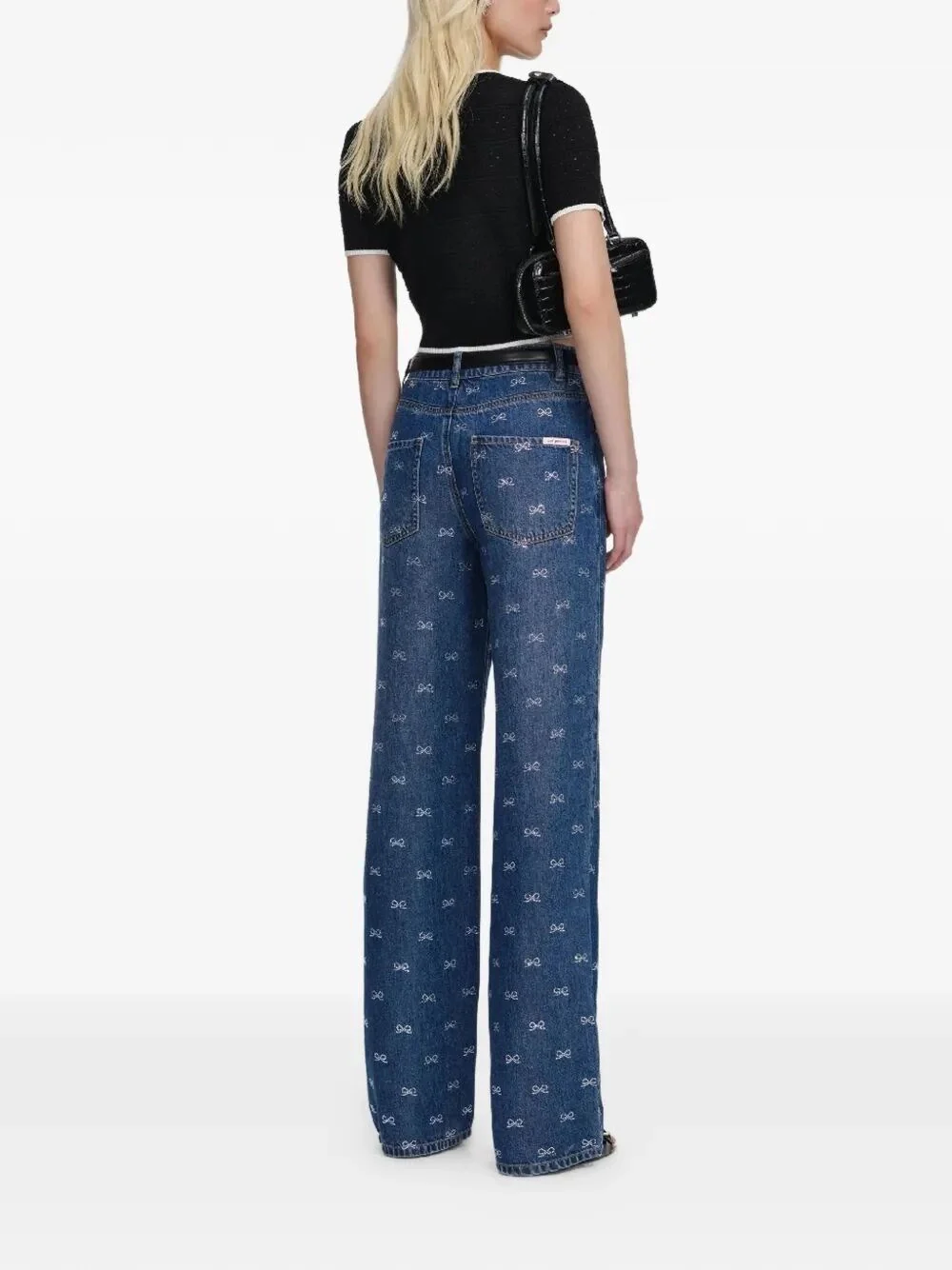 Self-Portrait Women Lightweight Bow Embellished Jeans - Image 3