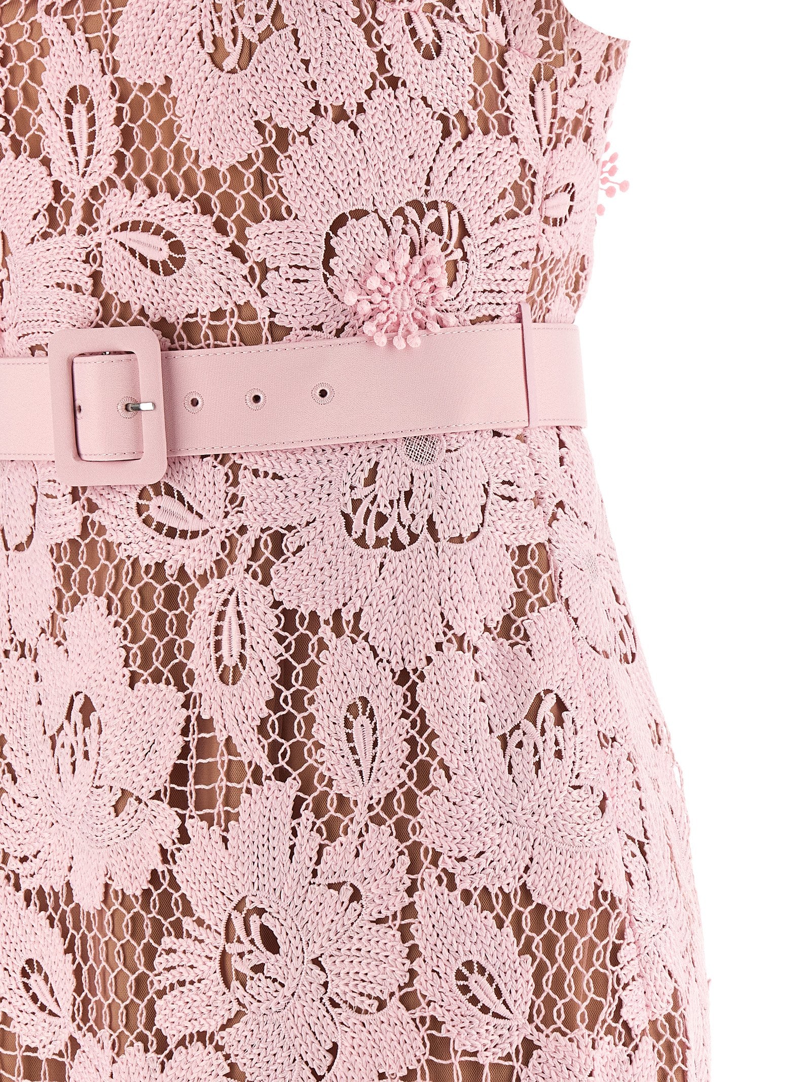 Self Portrait Women 'Pink Crochet Lace Midi' Dress - Image 4