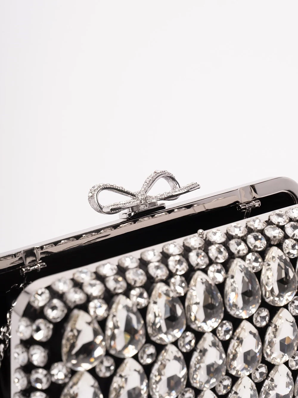 Self-Portrait Women Satin Crystal Clutch Bag - Image 4