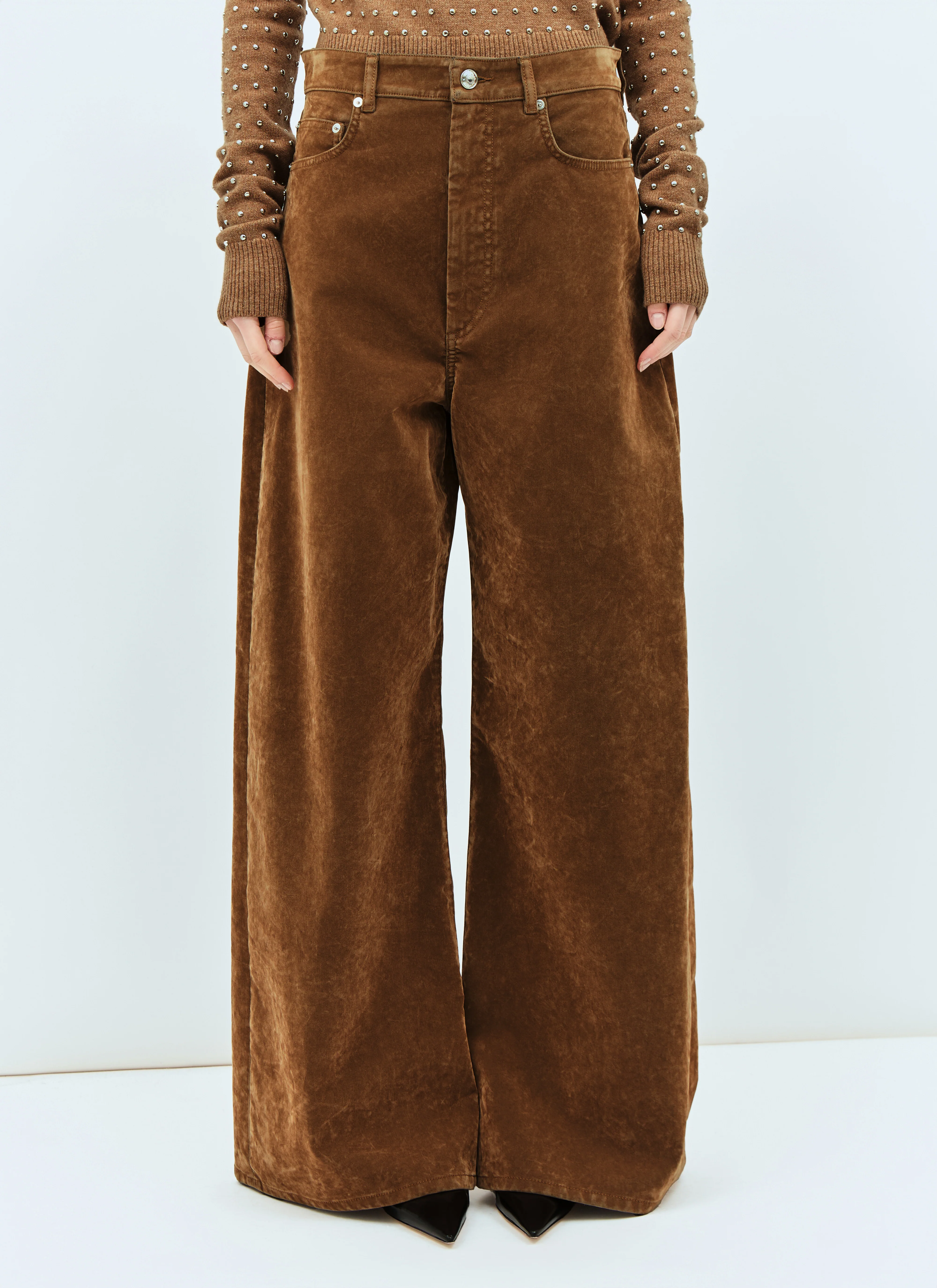 Sportmax Women Flocked Denim Pants