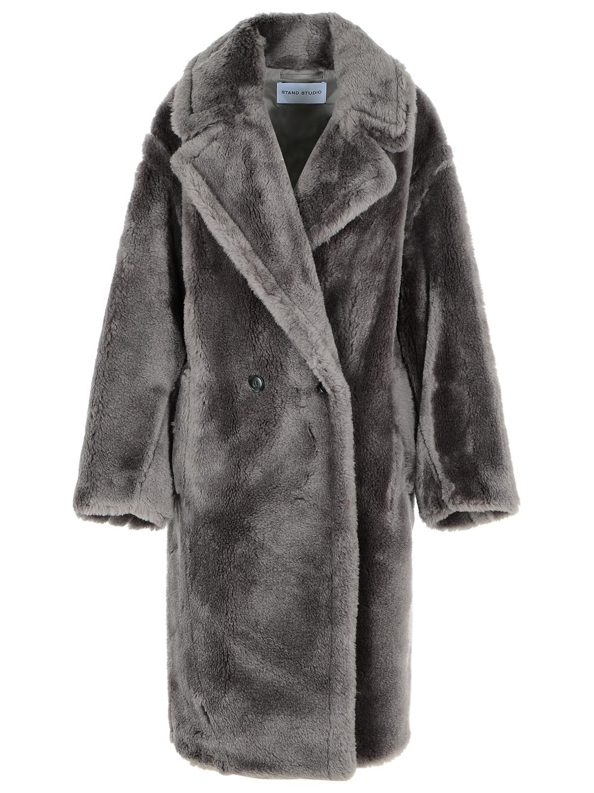 Stand Studio 'Biba' Grey Wool Coat Women