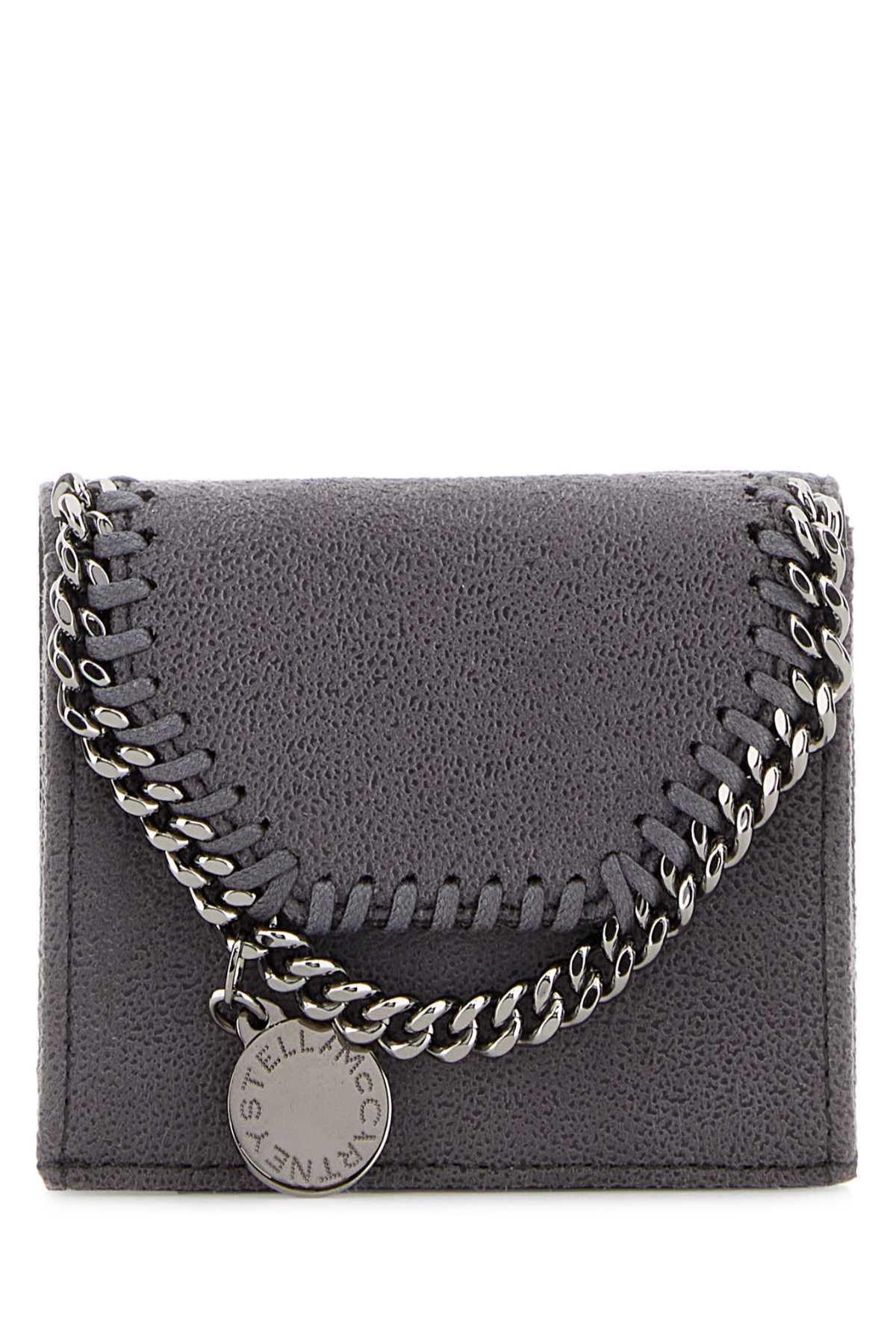 Stella Mccartney Women Dark Grey Shaggy Deer Falabella Wallet