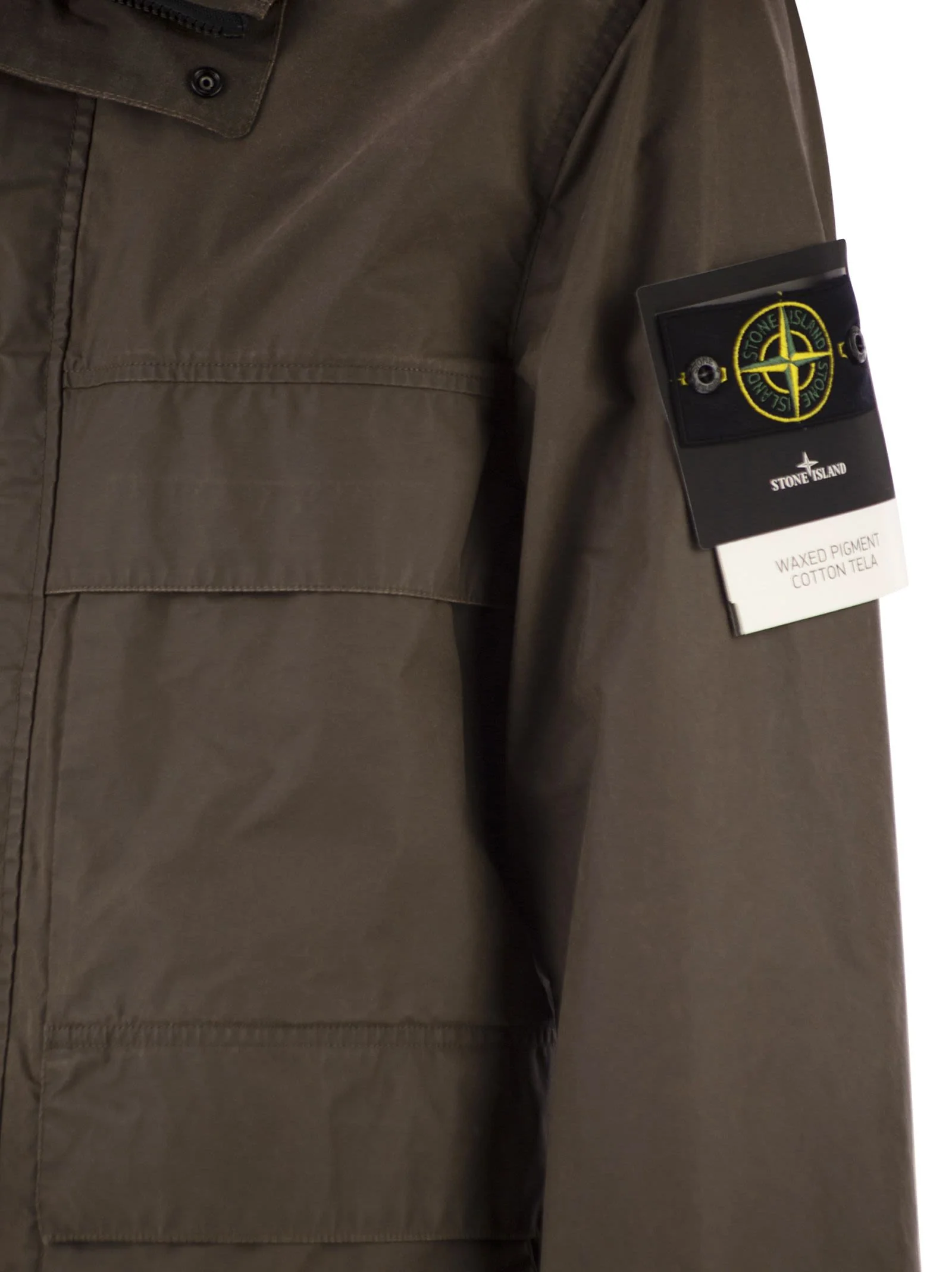 Stone Island Men Field Jacket With Pigmented Wax Coating - Image 4