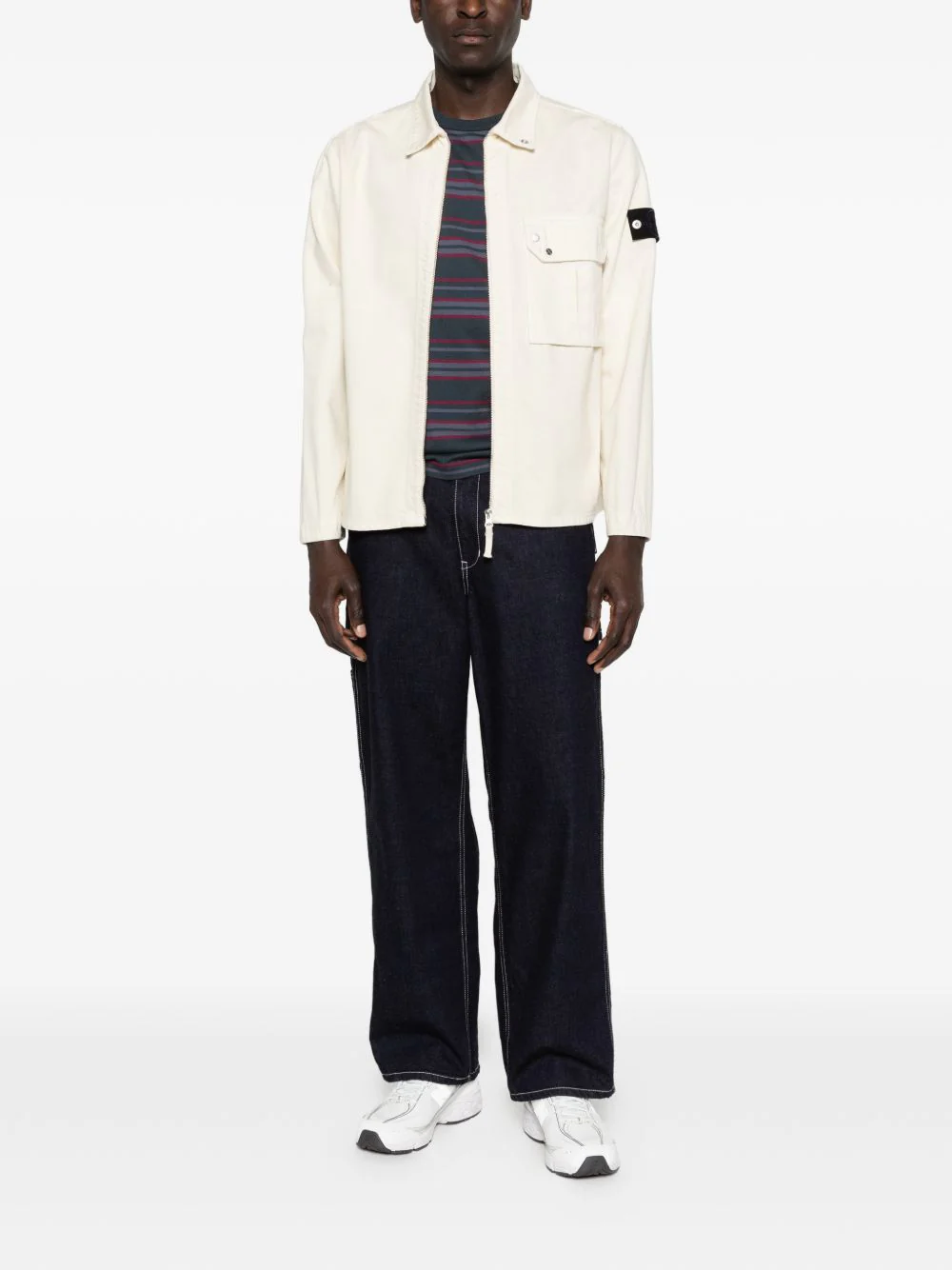 Stone Island Men Logo Cotton Jacket - Image 2