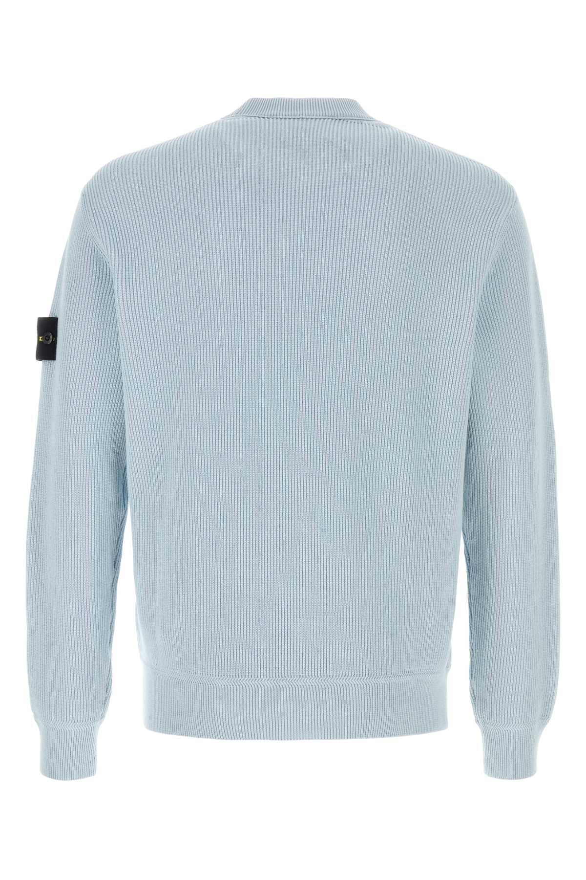 Stone Island Men Light-Blue Cotton Sweater - Image 2