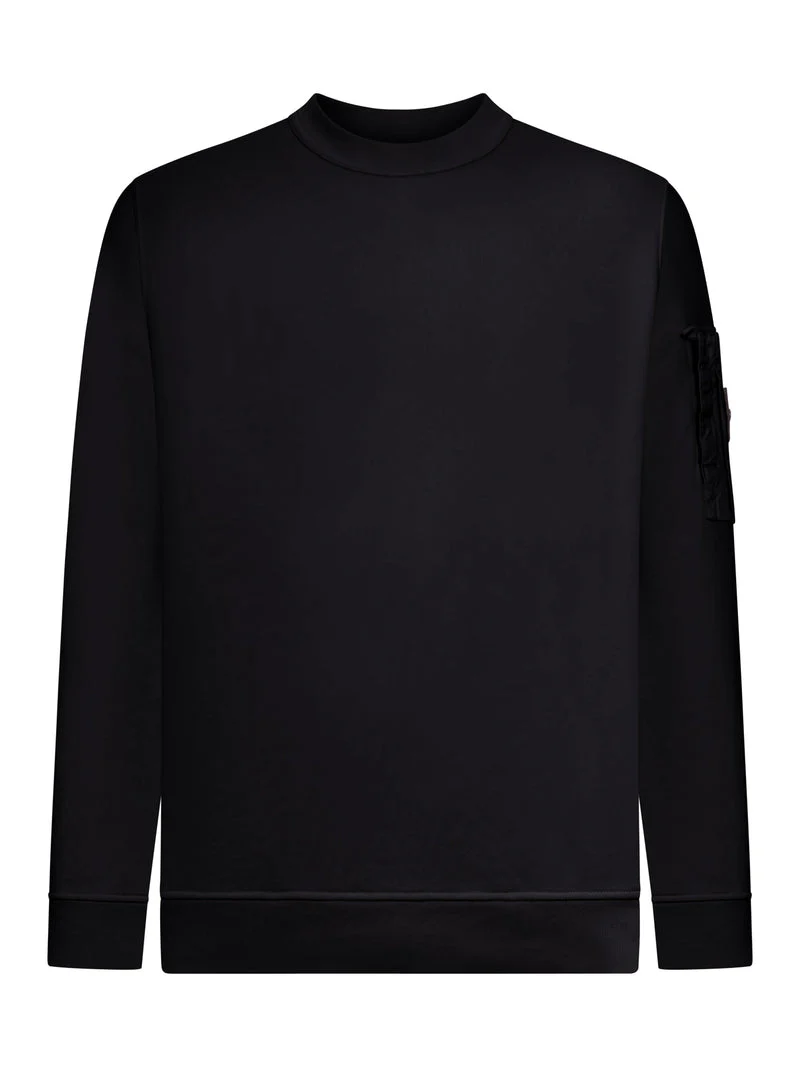 Stone Island Men Regular Fit Crew Neck Sweatshirt With Seasonal Pocket