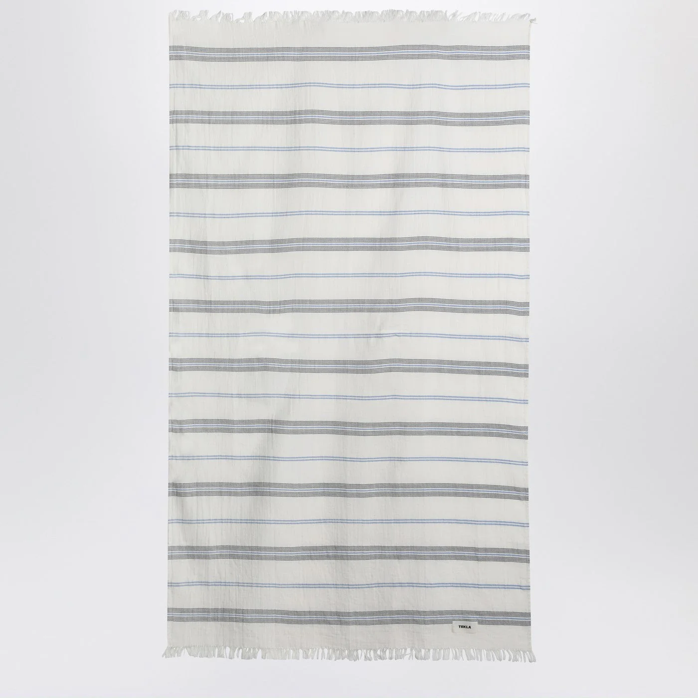 Tekla White Beach Towel With Striped Pattern Men
